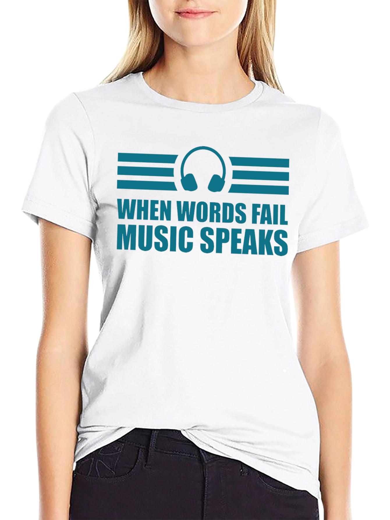 Music Speaks Graphic Tee - Headphones Design