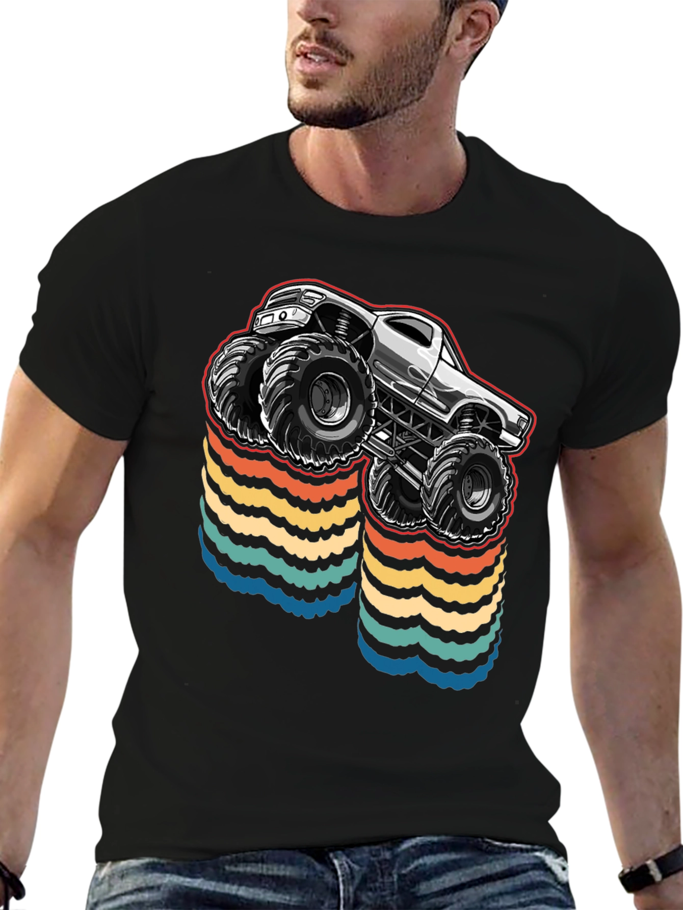Monster Truck Retro Waves T-Shirt
