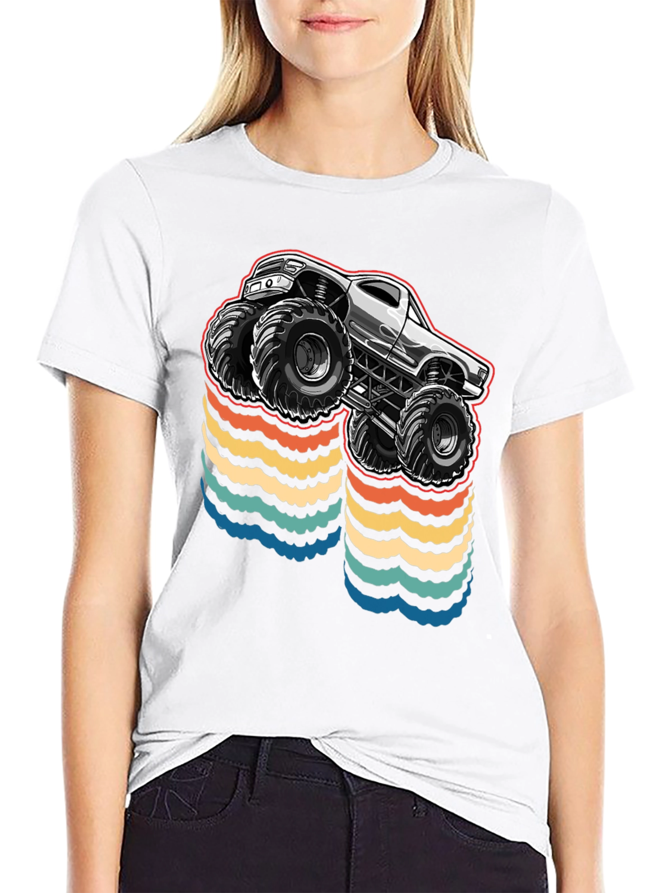 Monster Truck Retro Waves T-Shirt