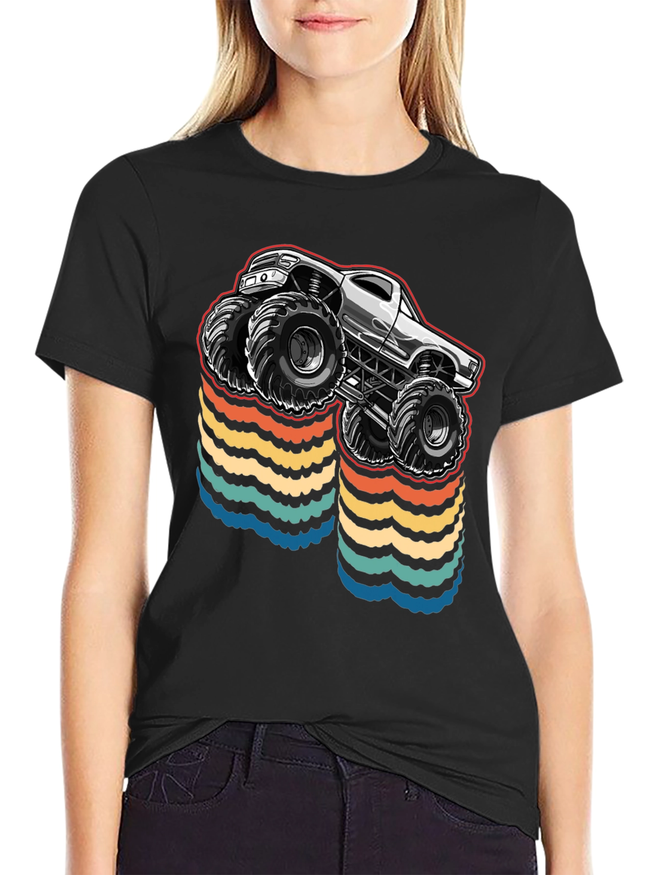 Monster Truck Retro Waves T-Shirt