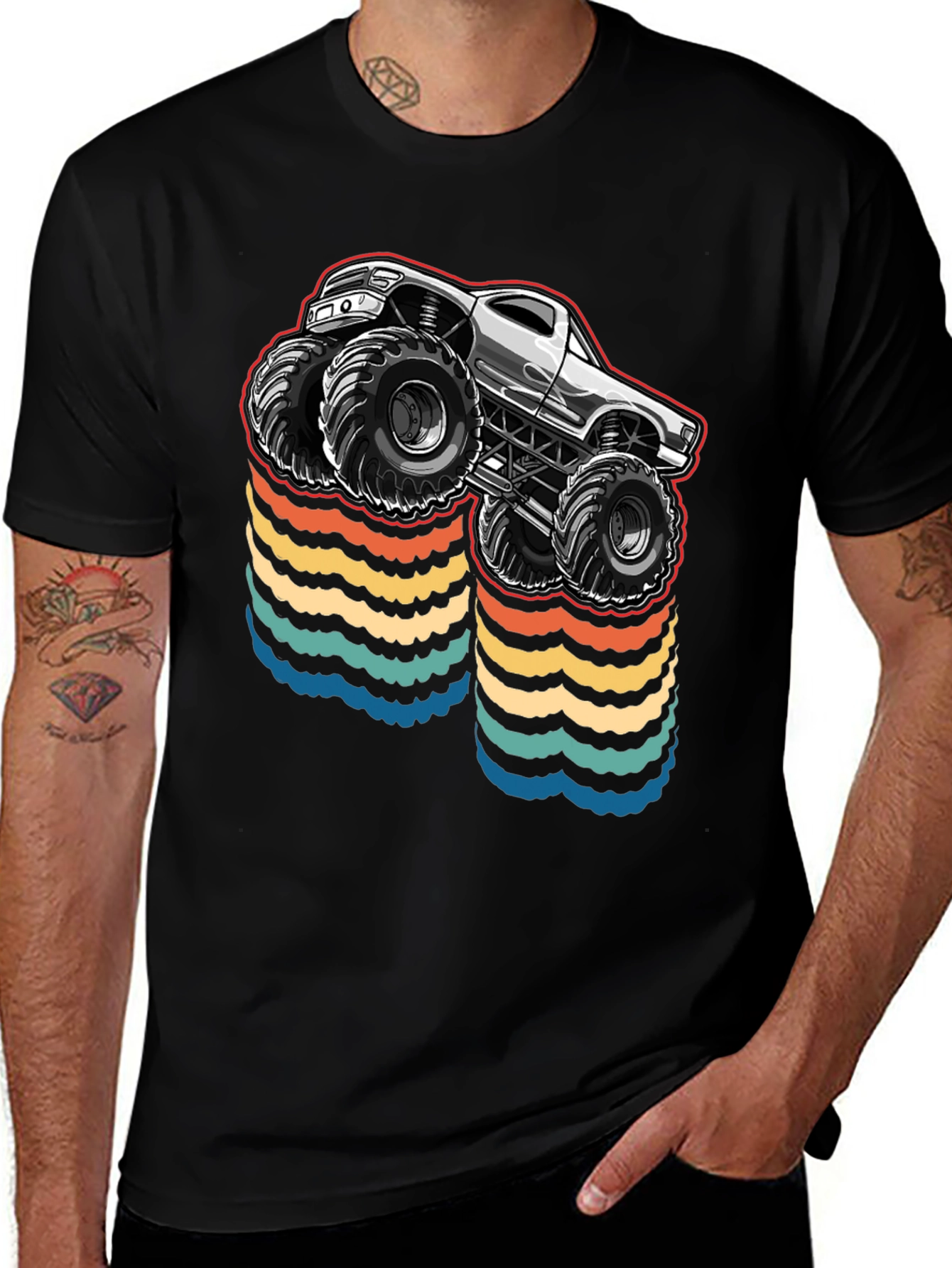 Monster Truck Retro Waves T-Shirt