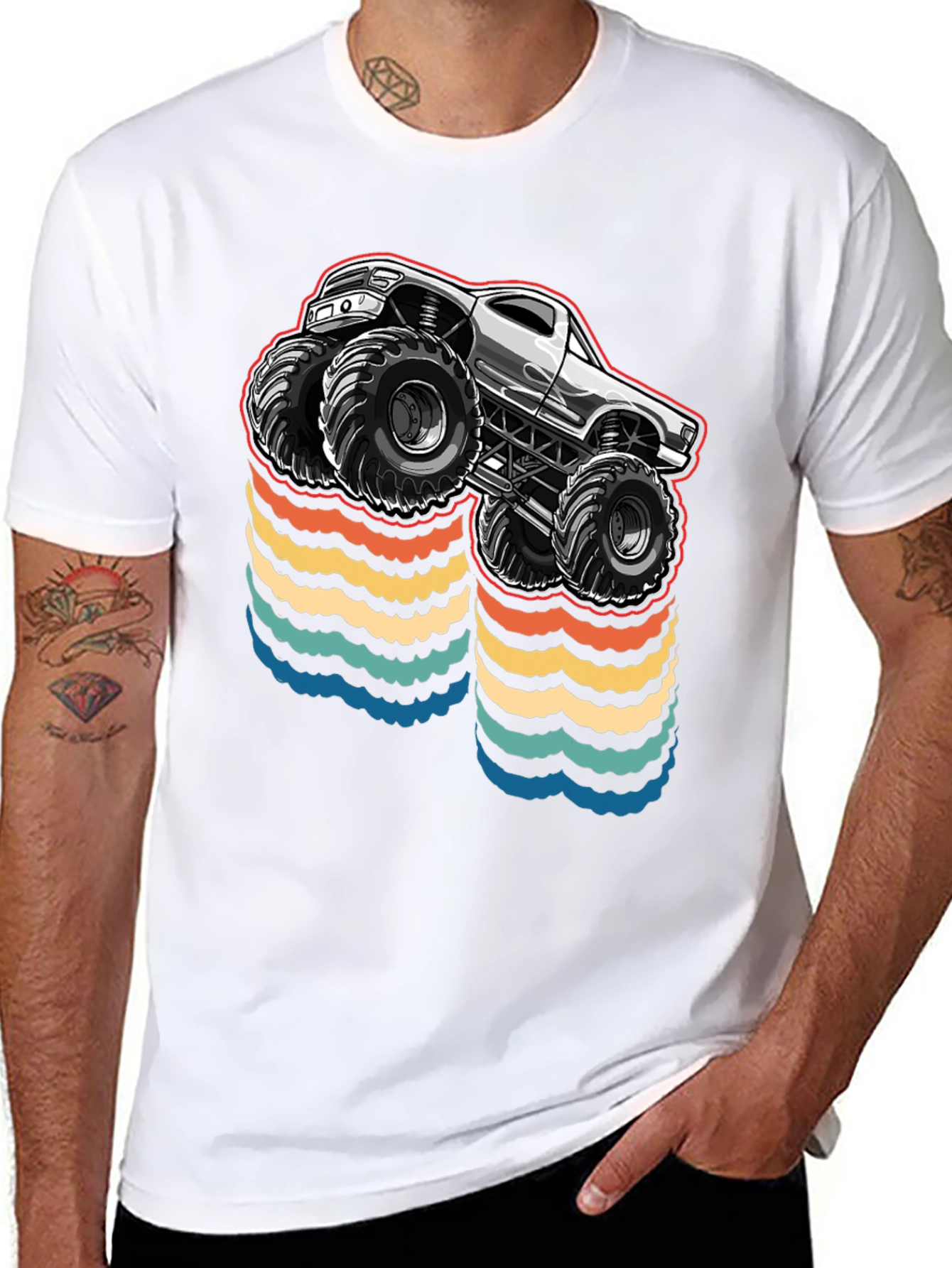 Monster Truck Retro Waves T-Shirt