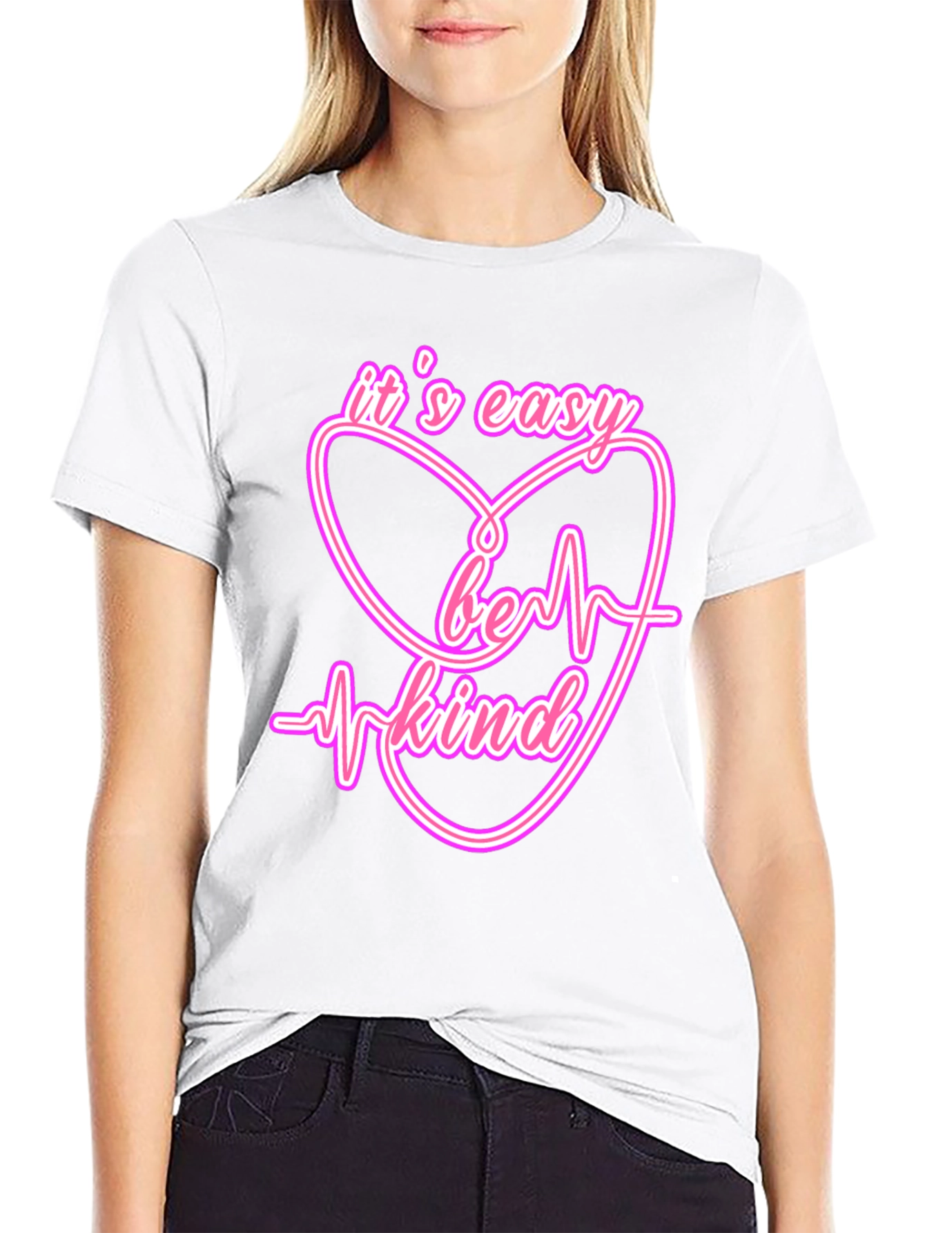 Its Easy Be Kind Heartbeat T-Shirt