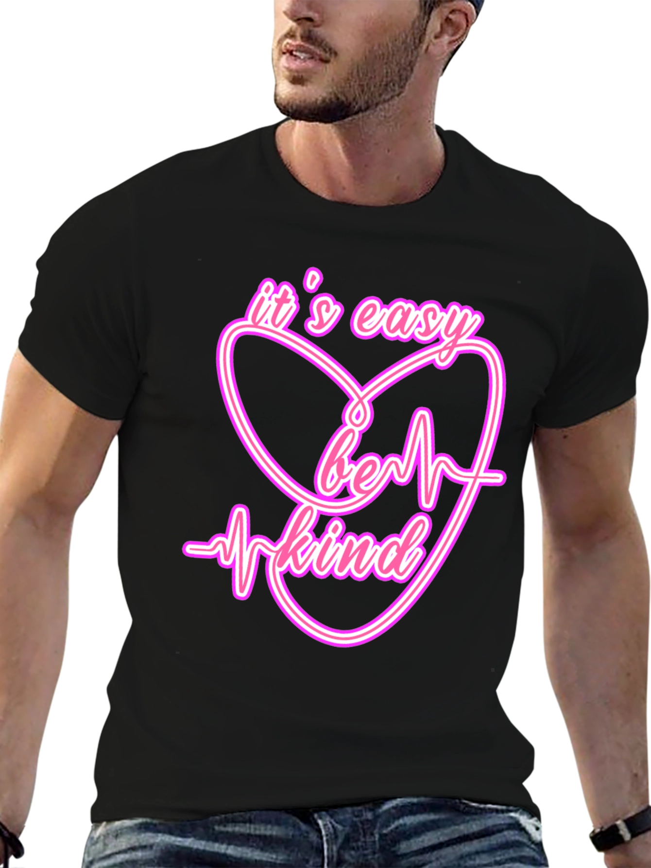 Its Easy Be Kind Heartbeat T-Shirt