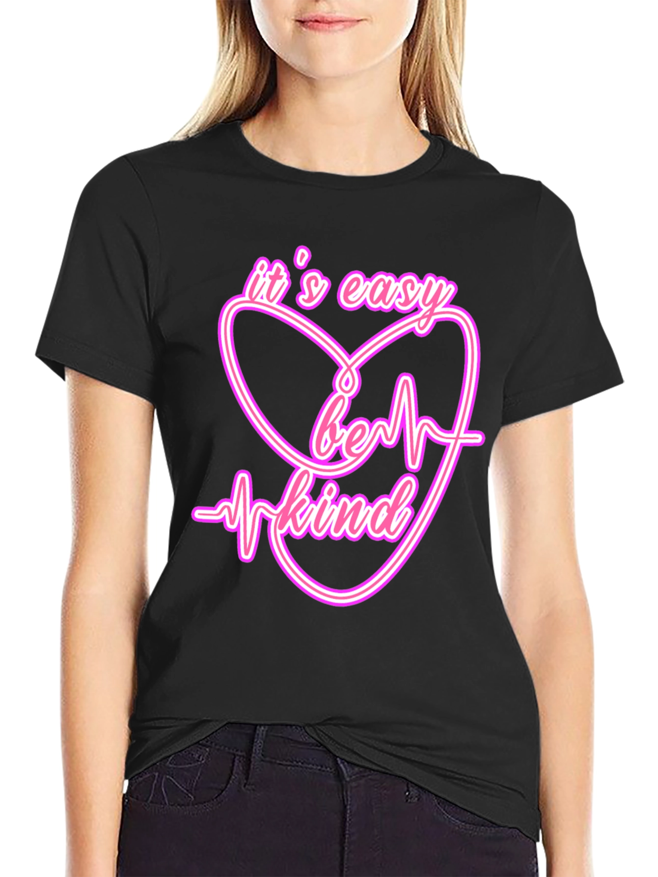 Its Easy Be Kind Heartbeat T-Shirt