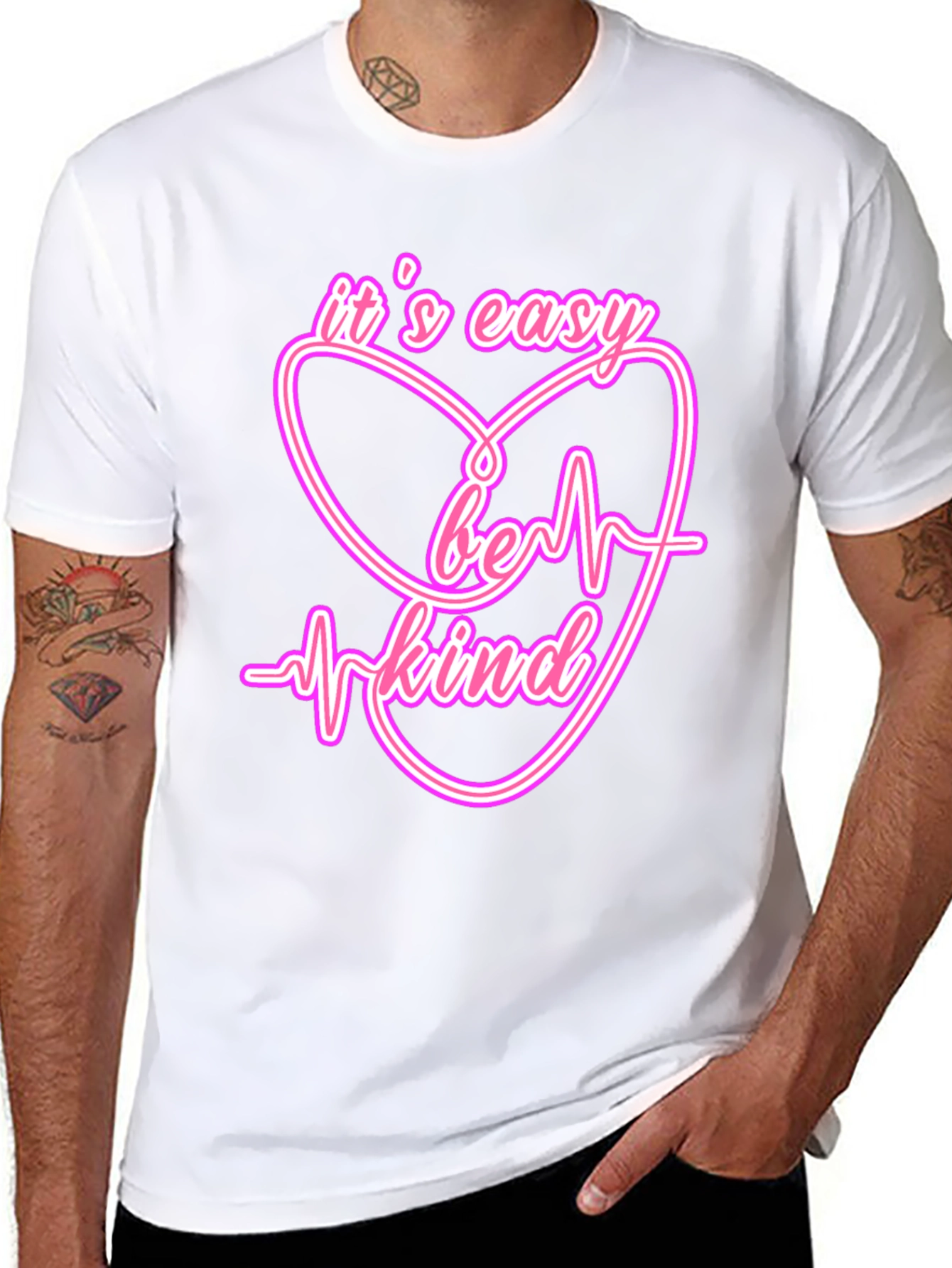 Its Easy Be Kind Heartbeat T-Shirt