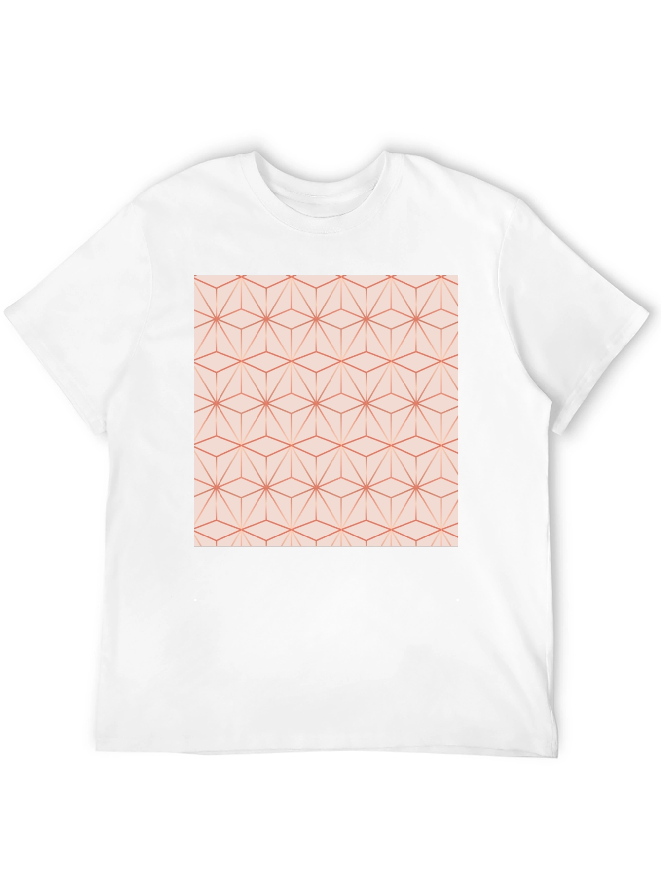 Geometric Pattern Tee - Modern Style Black Cotton