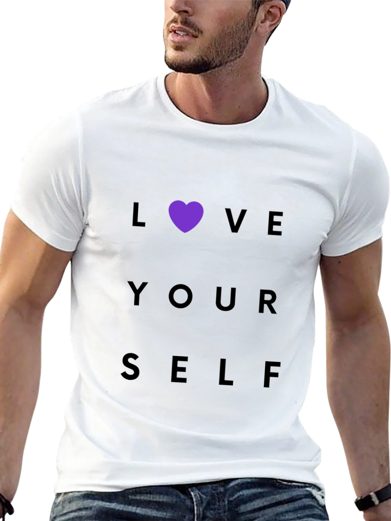 Love Yourself Purple Heart Graphic Tee