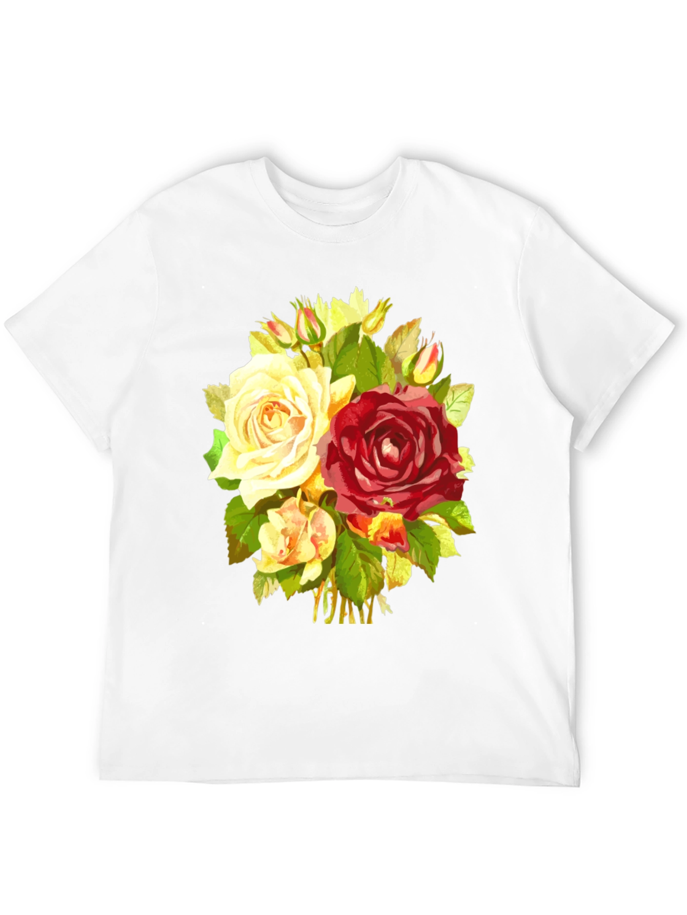 Floral Bouquet Graphic Black T-Shirt