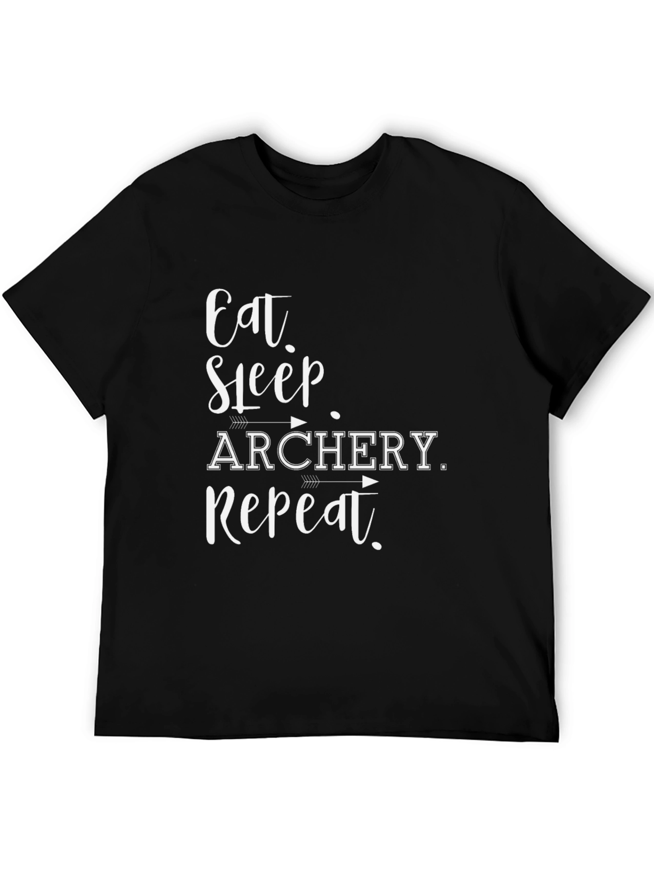 Eat Sleep Archery Repeat Black Graphic Tee