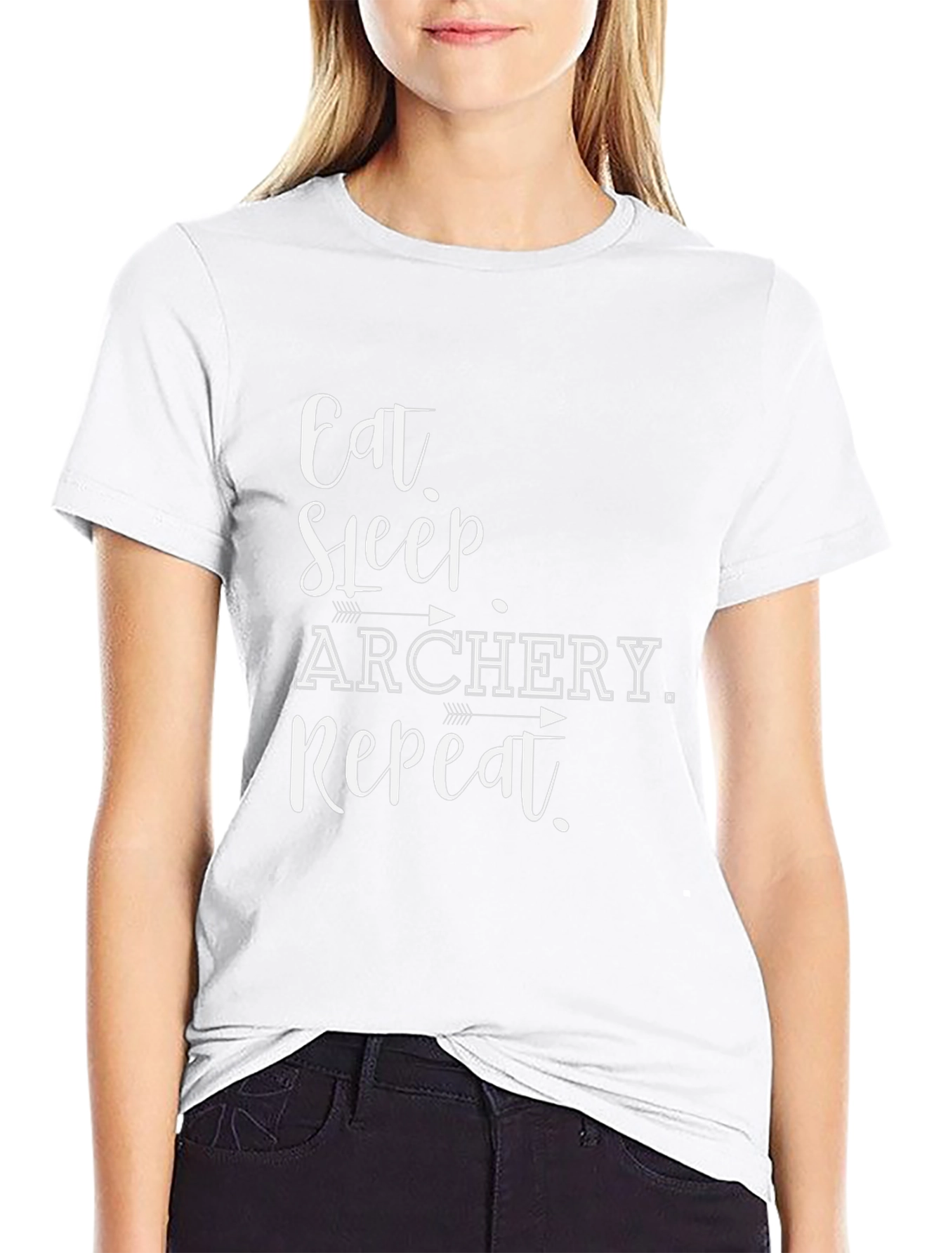 Eat Sleep Archery Repeat Black Graphic Tee