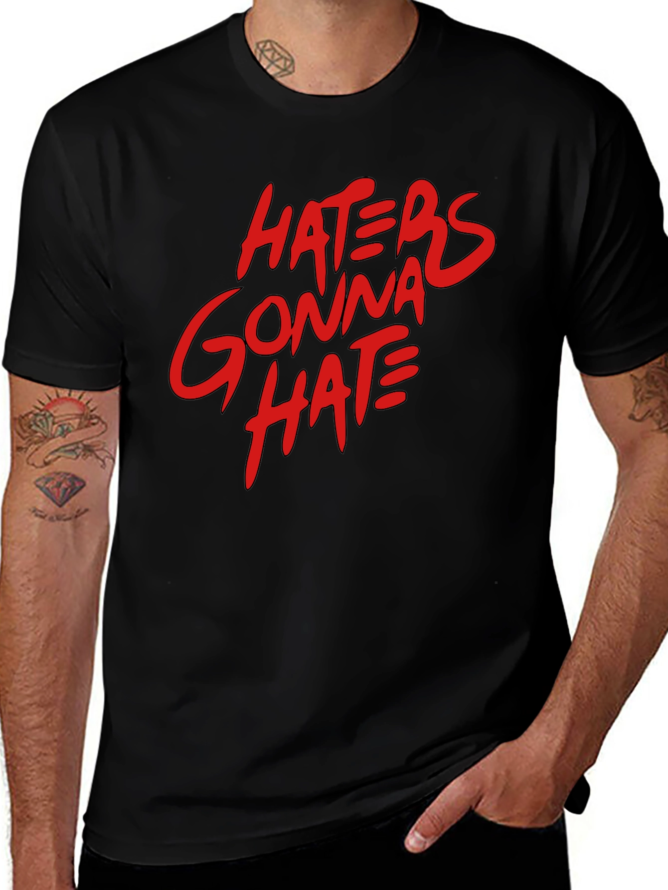 Haters Gonna Hate Graphic Tee - Casual Black T-Shirt