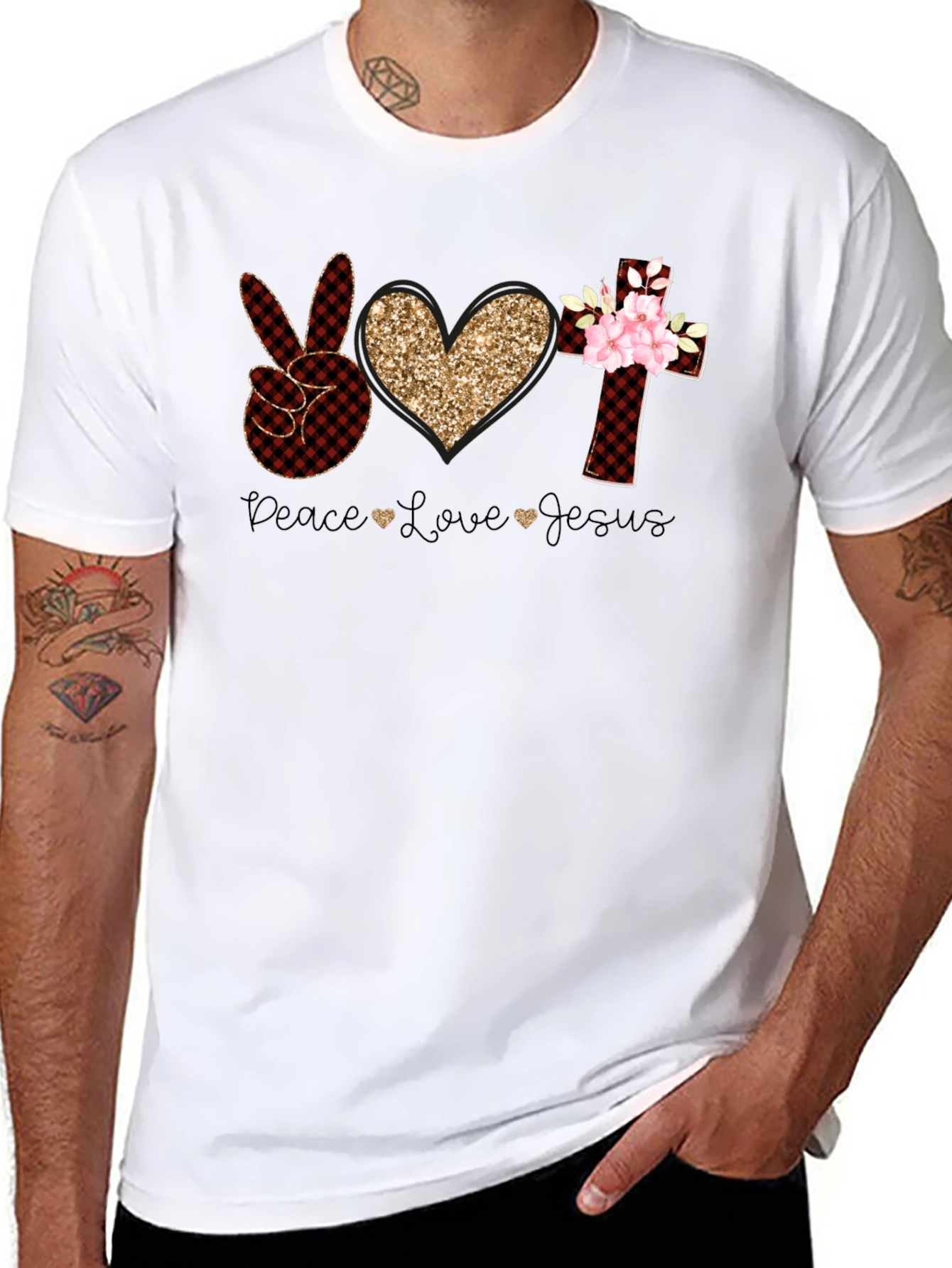 Peace Love Jesus Christian T-Shirt