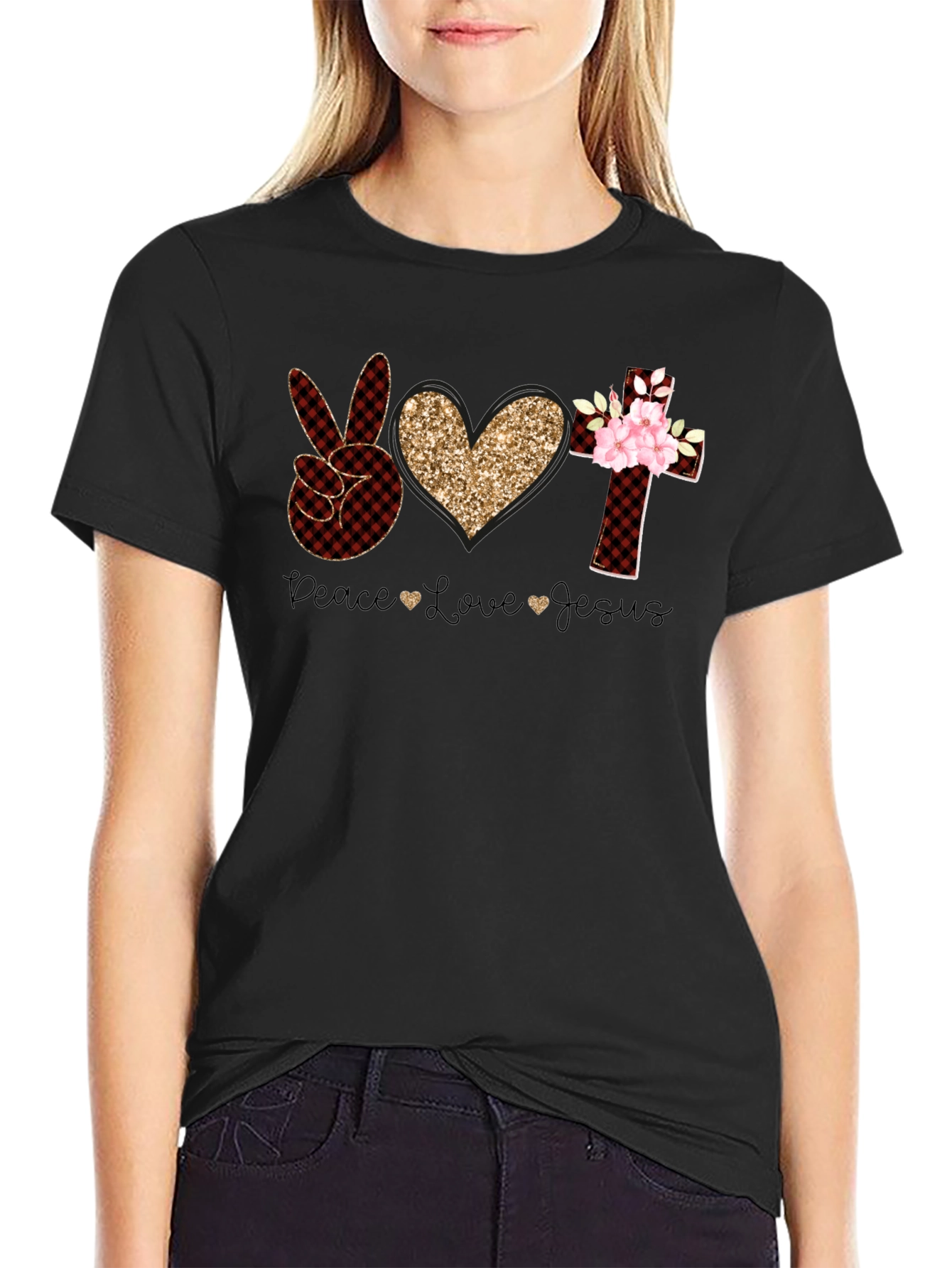 Peace Love Jesus Christian T-Shirt