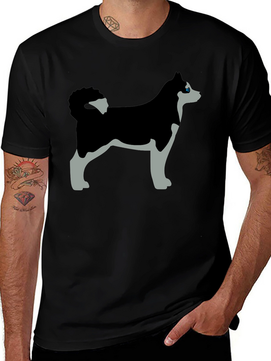 Husky Dog Graphic Tee - Black T-Shirt
