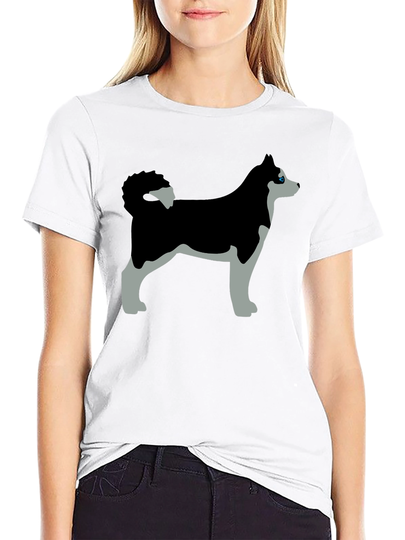 Husky Dog Graphic Tee - Black T-Shirt