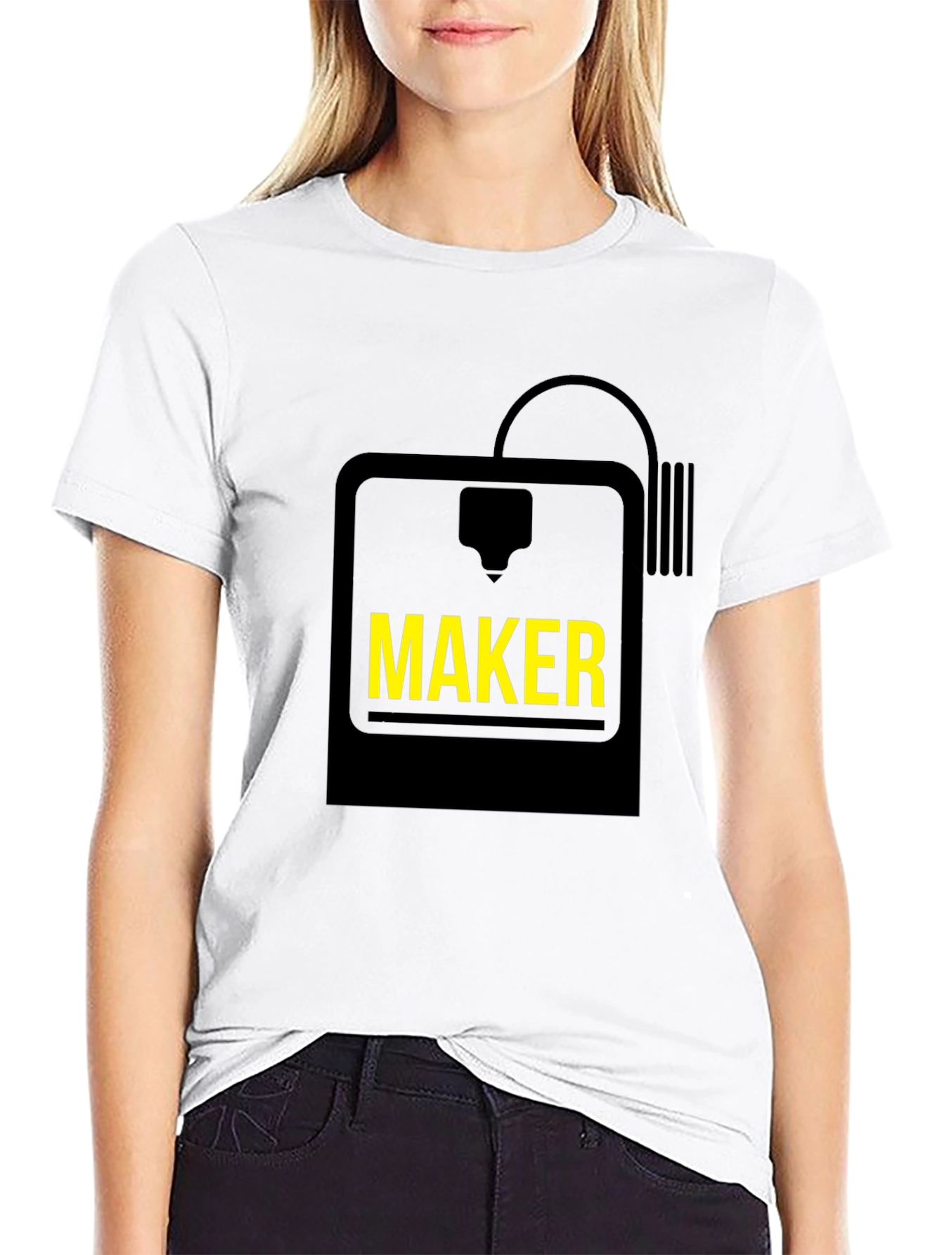 Maker 3D Printer Graphic Tee - Black