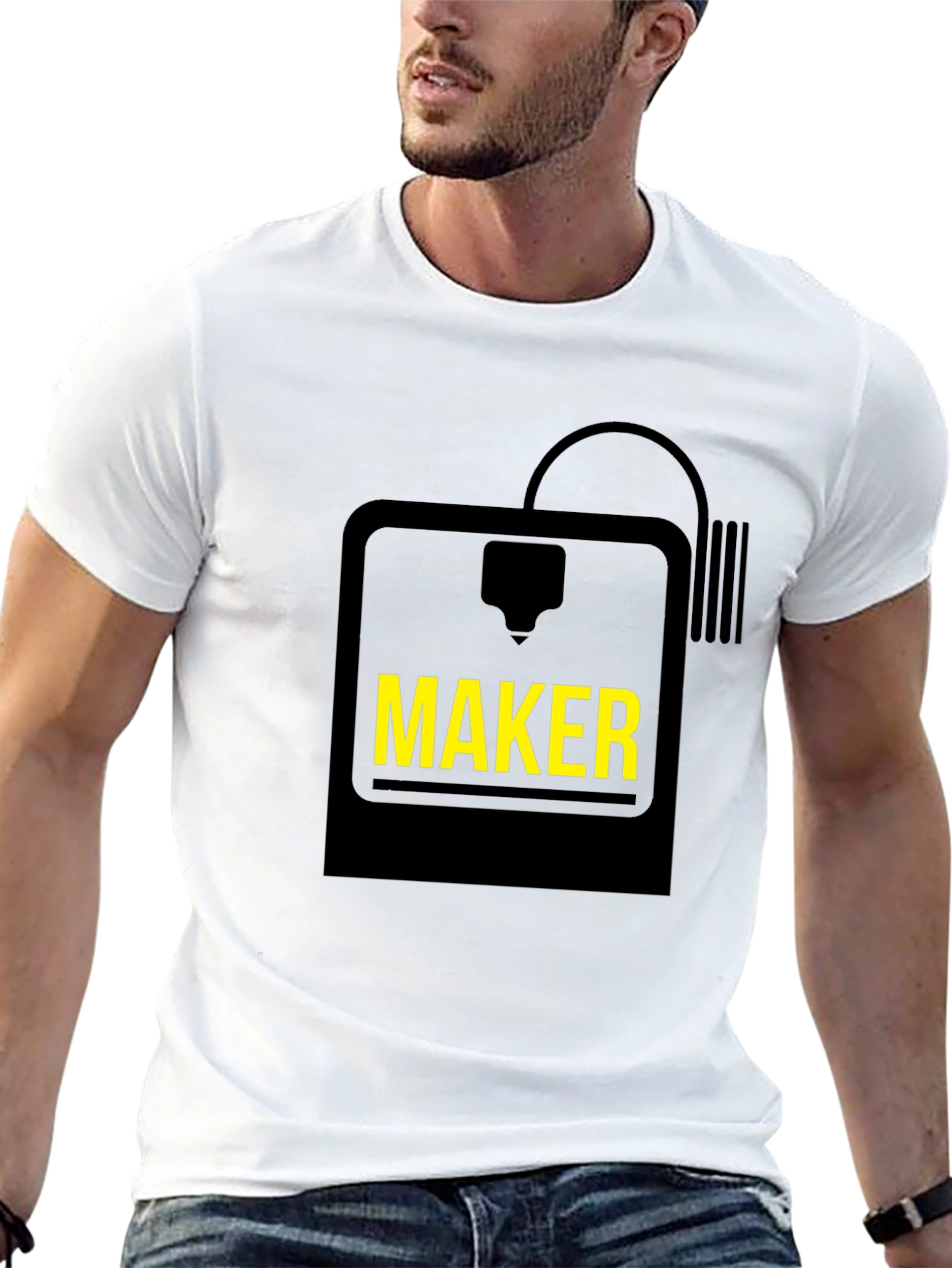 Maker 3D Printer Graphic Tee - Black