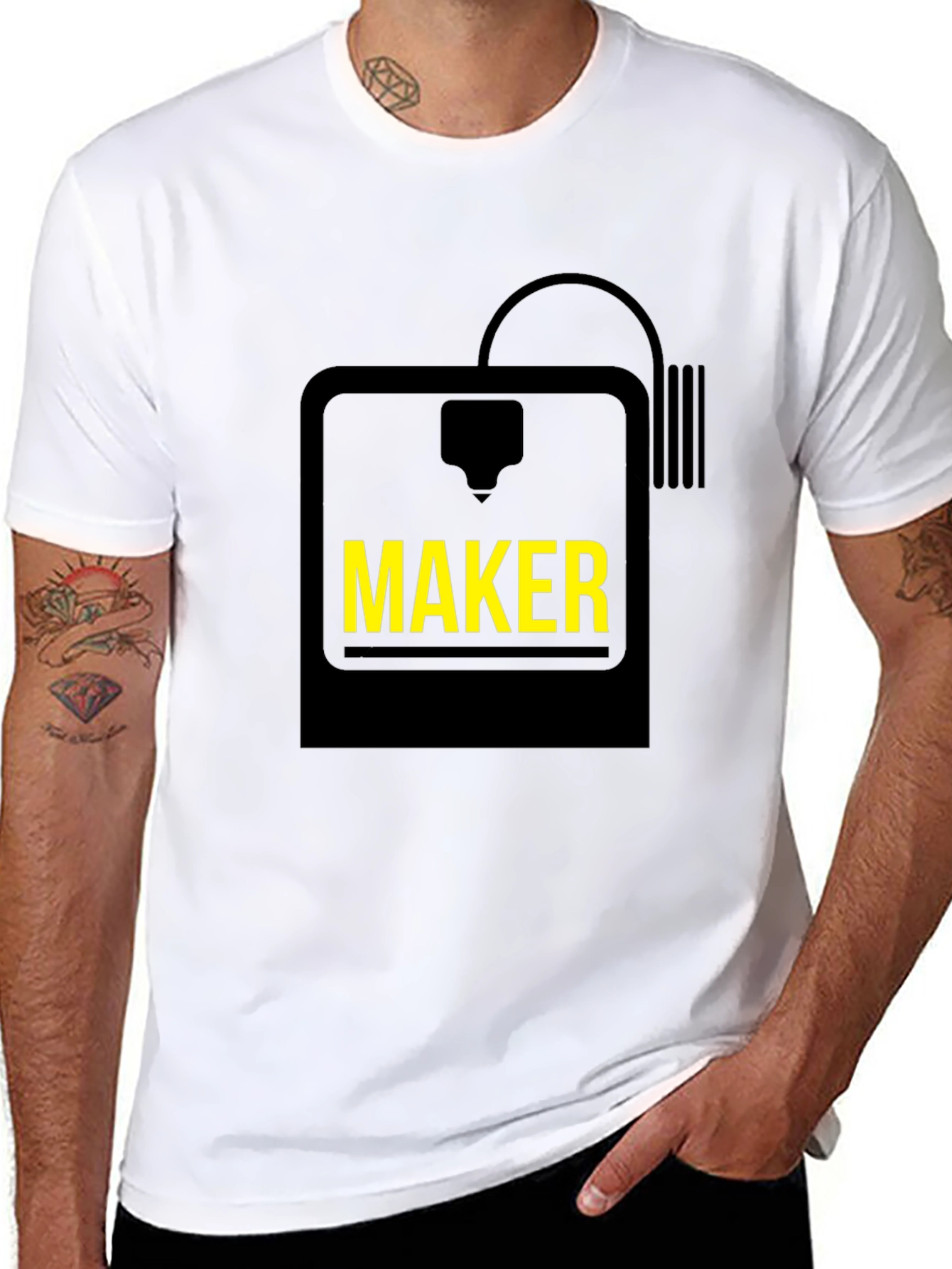 Maker 3D Printer Graphic Tee - Black