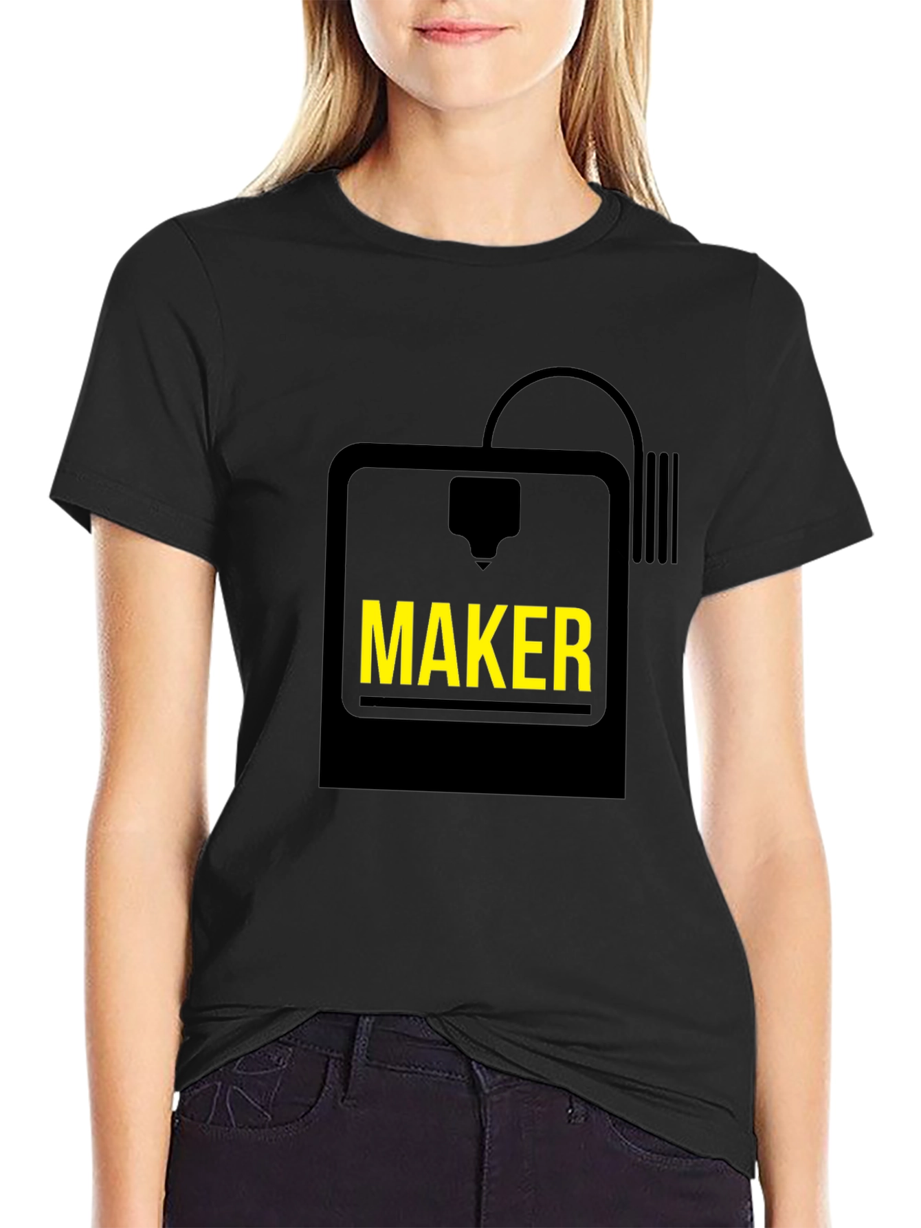 Maker 3D Printer Graphic Tee - Black