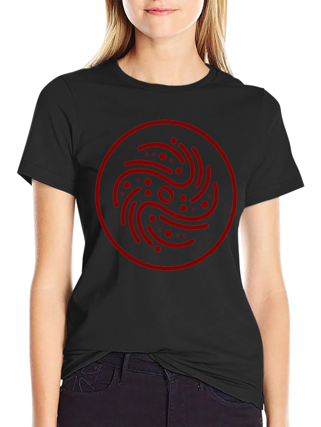Abstract Circle Graphic Tee - Stylish Mens Black T-Shirt