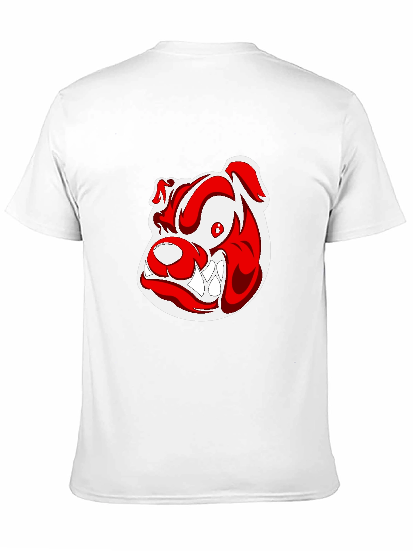 Black T-Shirt with Cartoon Bulldog Graphic