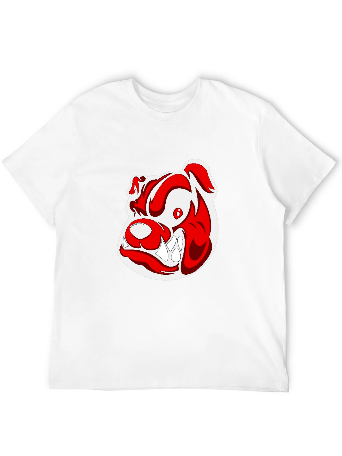 Black T-Shirt with Cartoon Bulldog Graphic