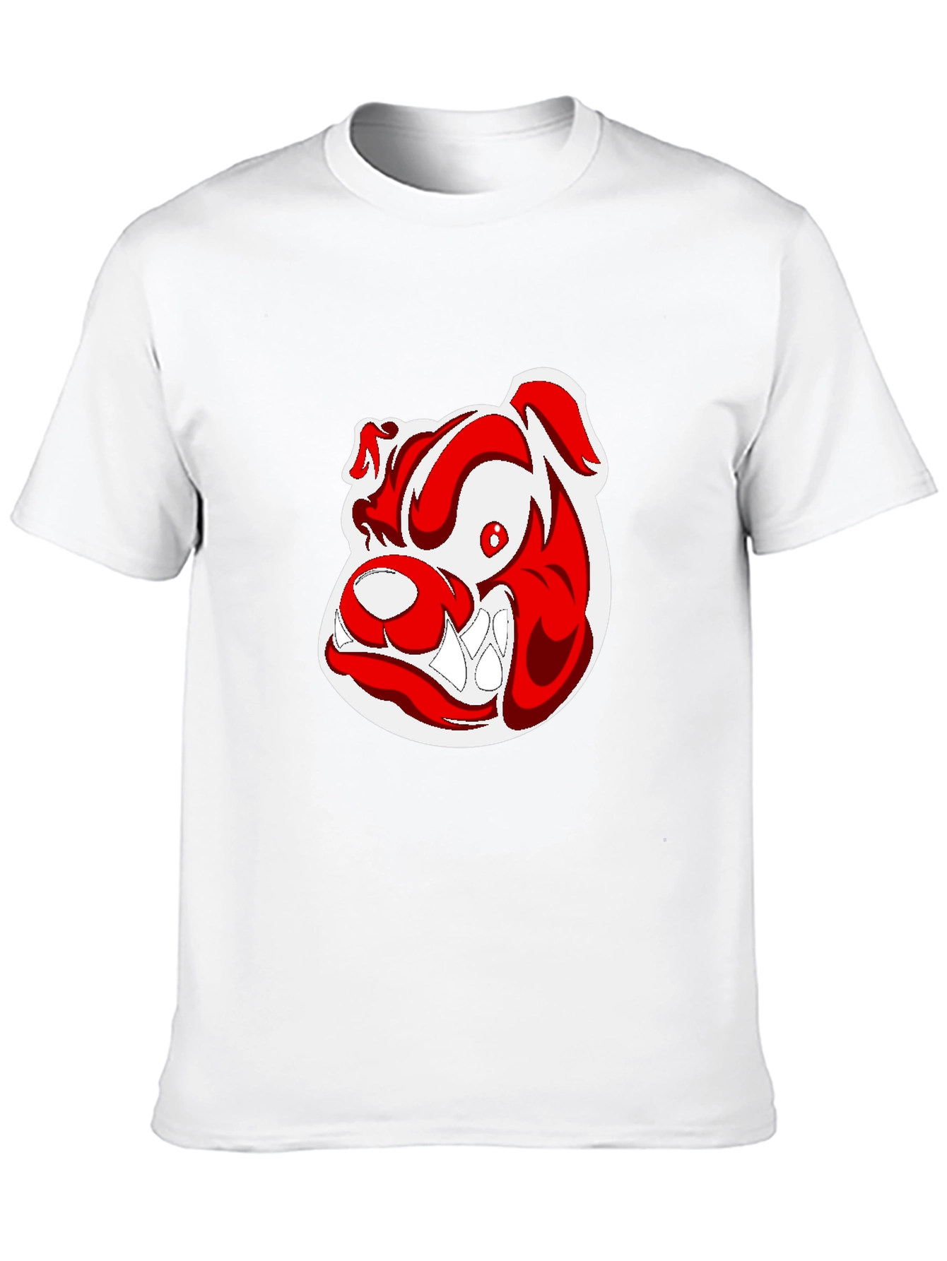 Black T-Shirt with Cartoon Bulldog Graphic
