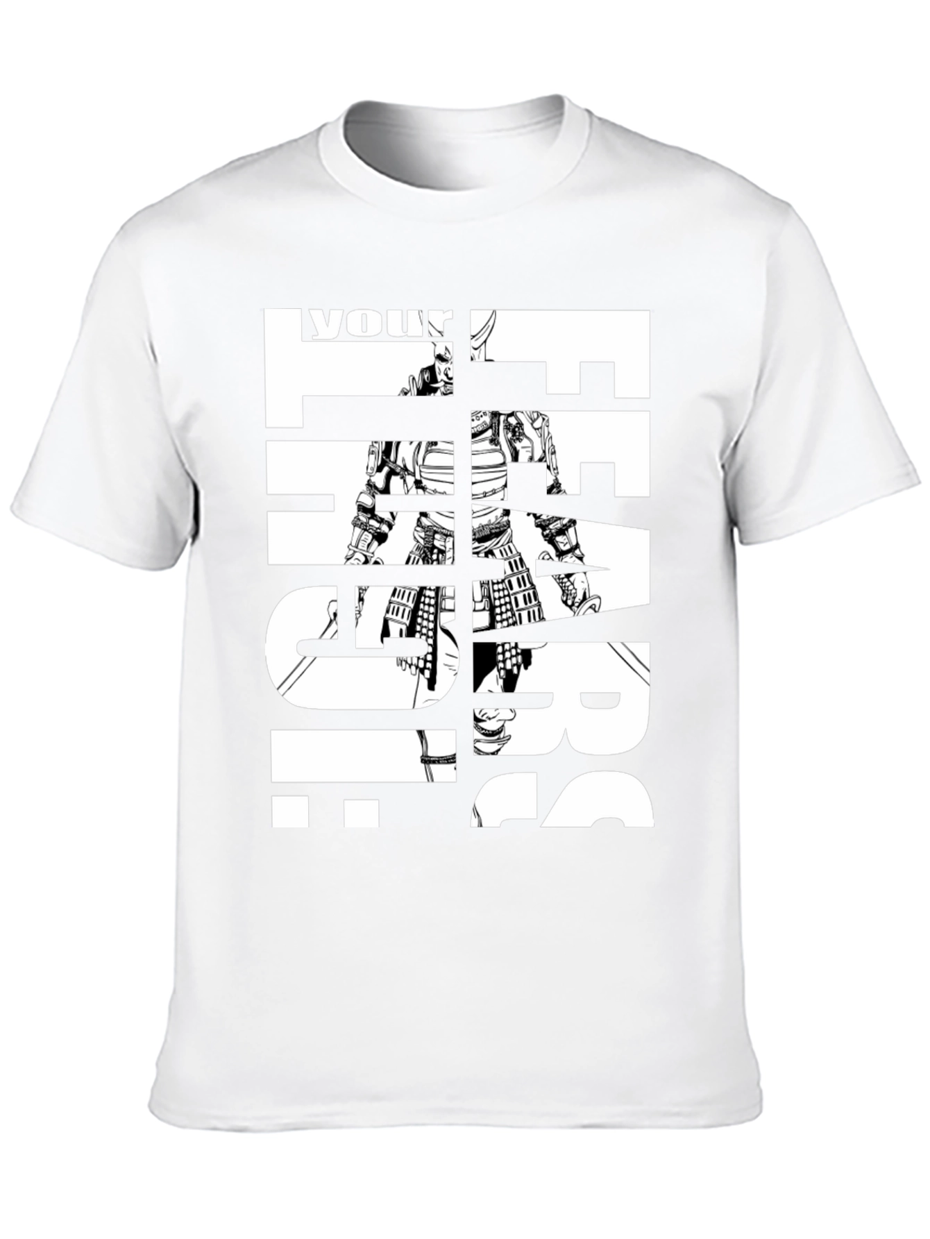 Samurai Face Your Fears Graphic Print T-Shirt