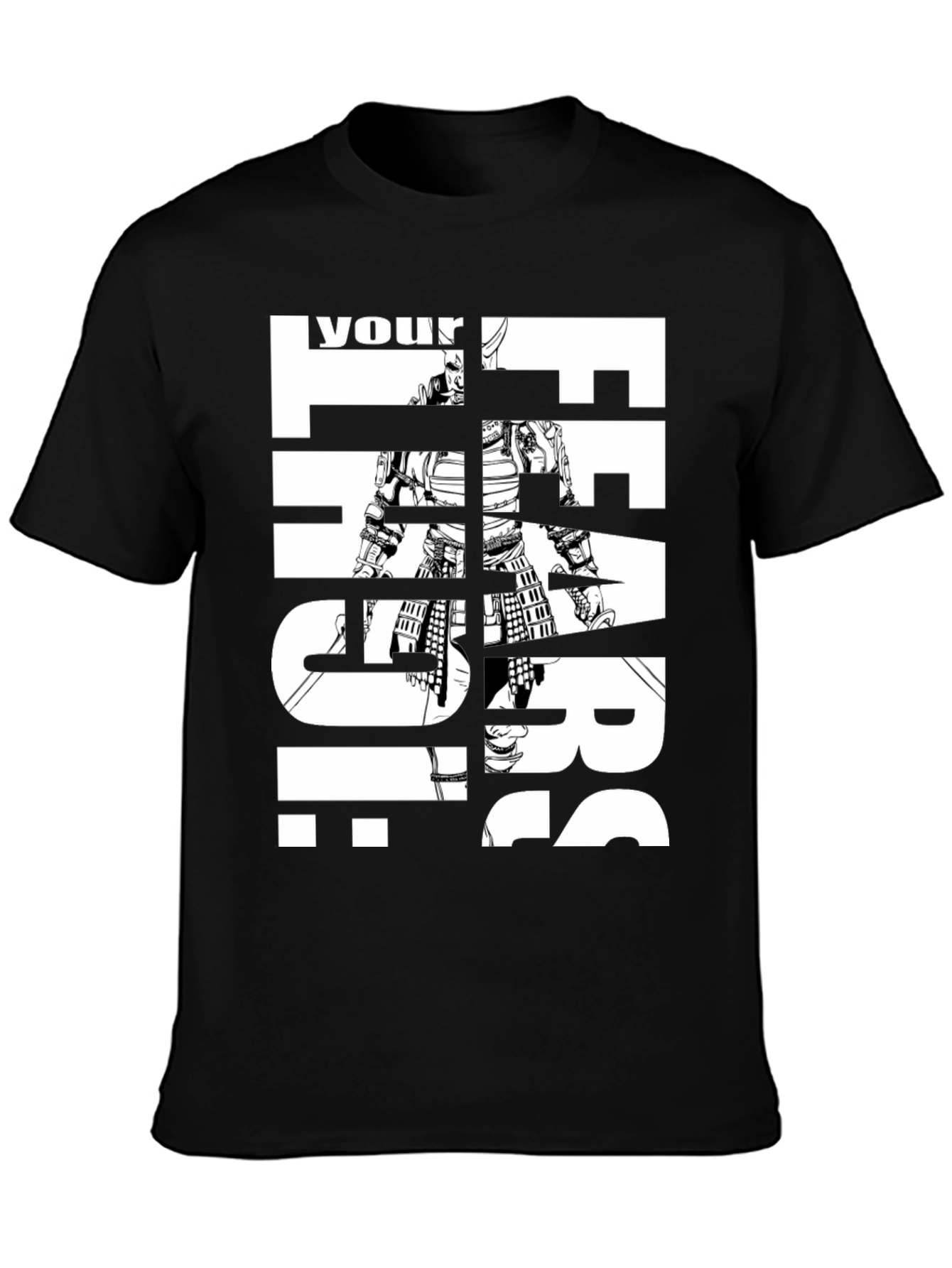 Samurai Face Your Fears Graphic Print T-Shirt
