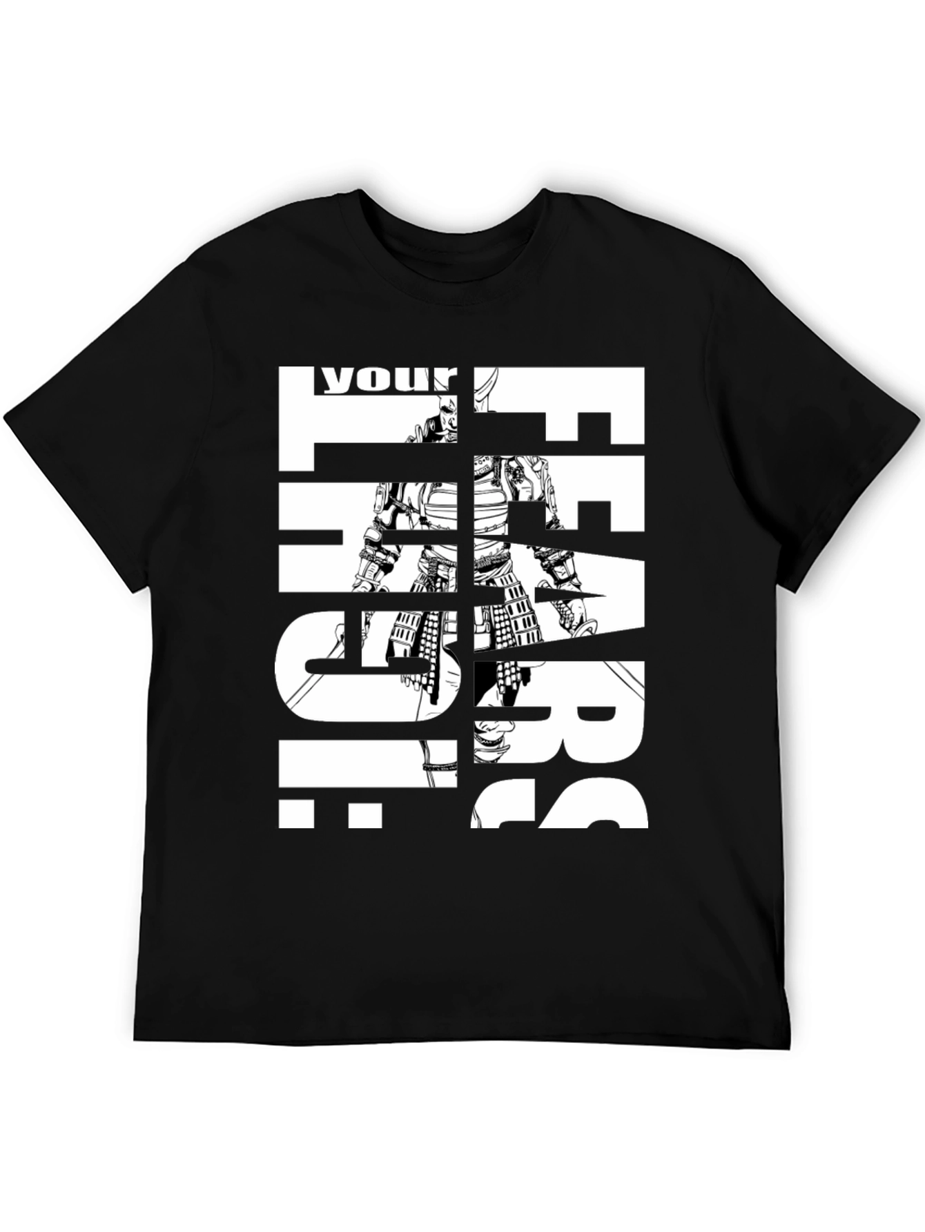 Samurai Face Your Fears Graphic Print T-Shirt