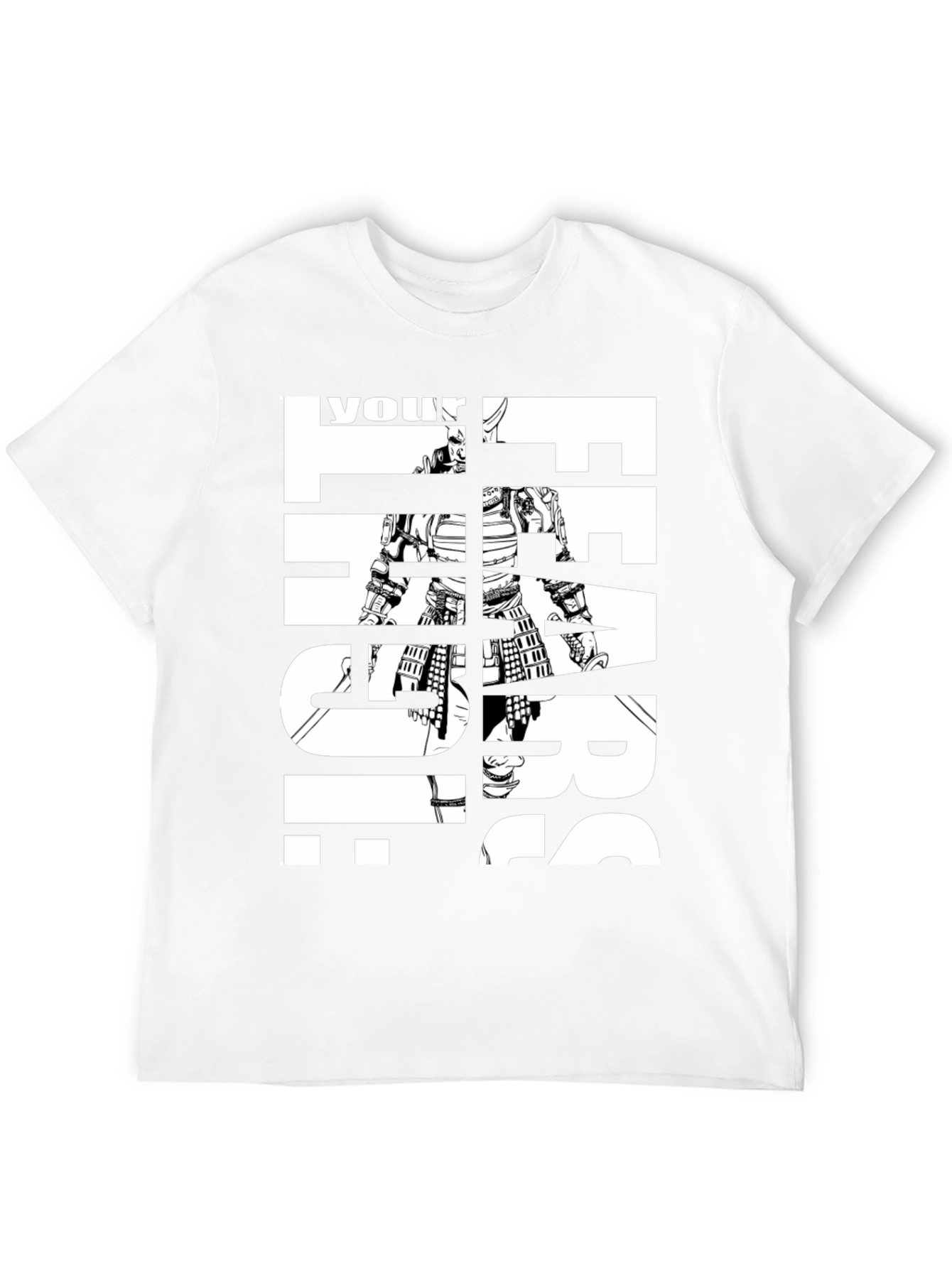 Samurai Face Your Fears Graphic Print T-Shirt