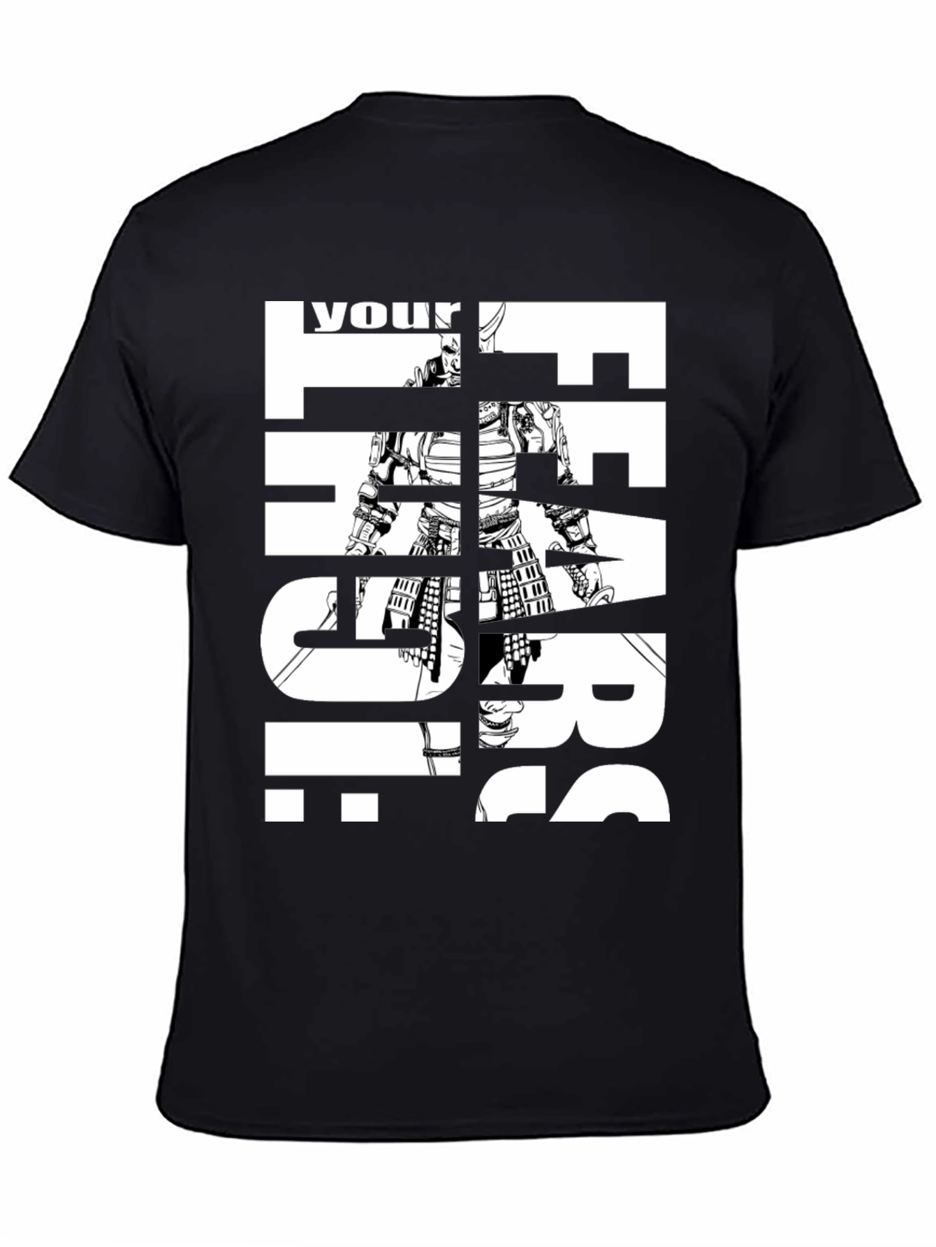 Samurai Face Your Fears Graphic Print T-Shirt