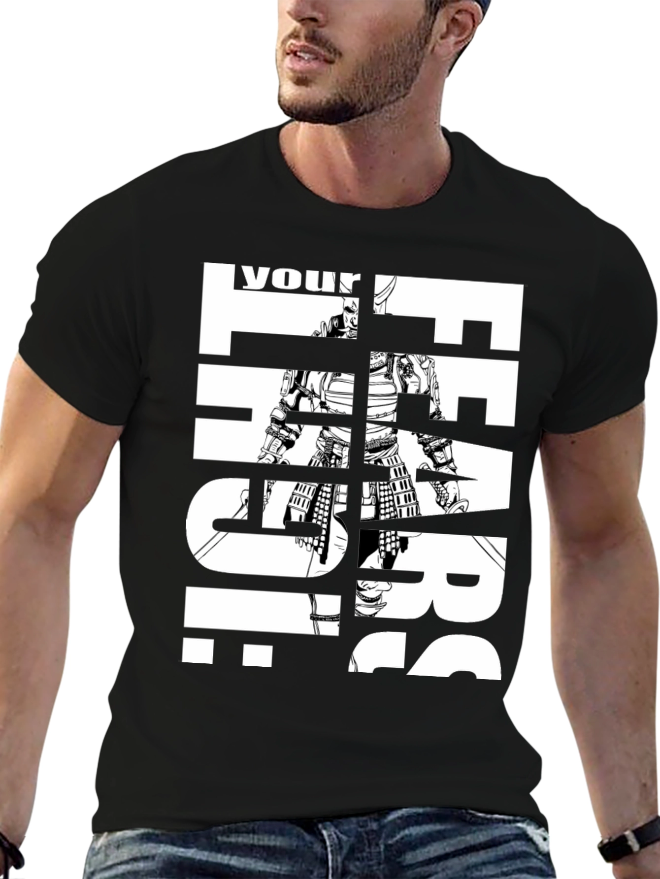 Samurai Face Your Fears Graphic Print T-Shirt