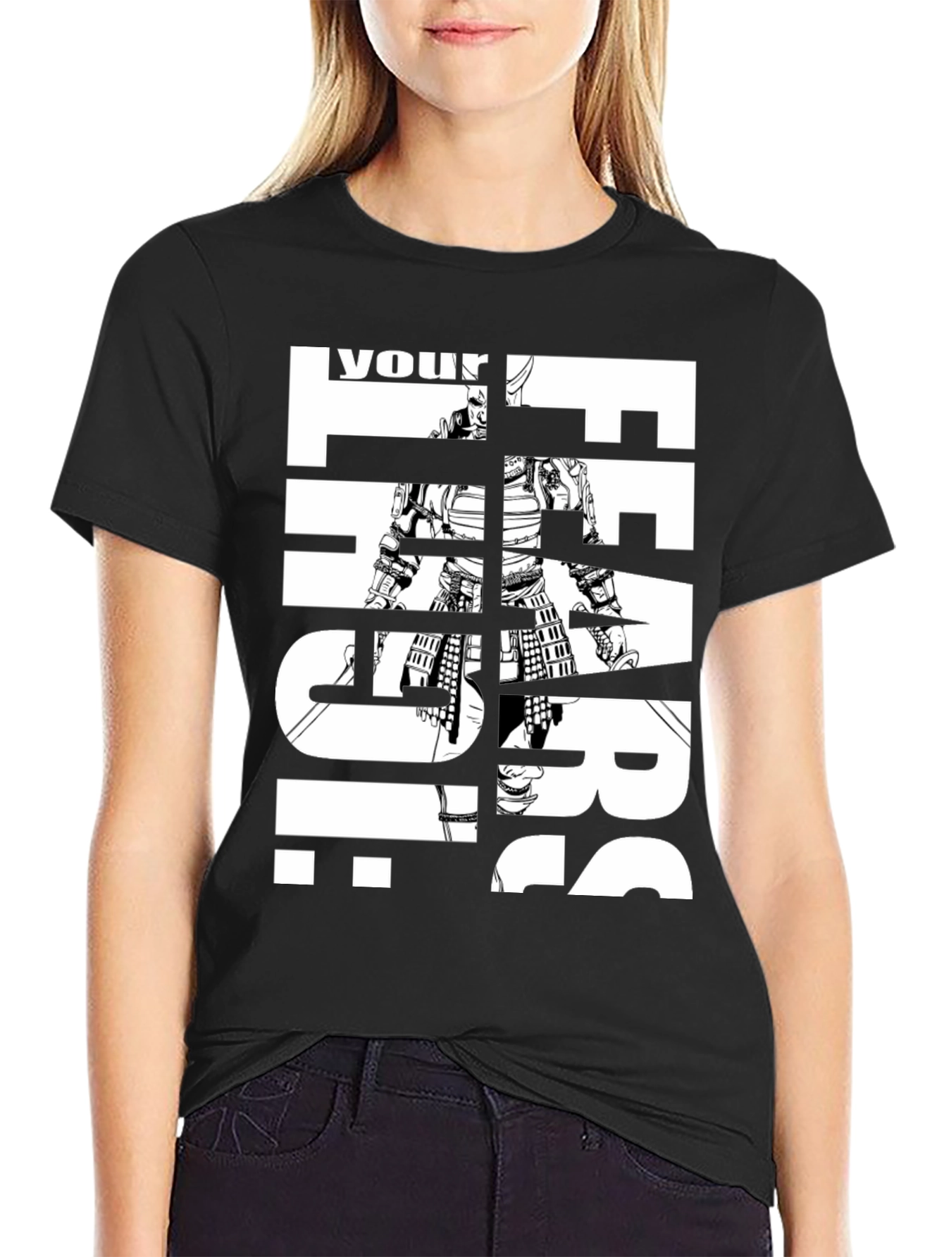 Samurai Face Your Fears Graphic Print T-Shirt