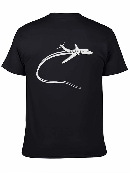 Airplane Taking Off Graphic Tee - Soft Black Cotton Shirt