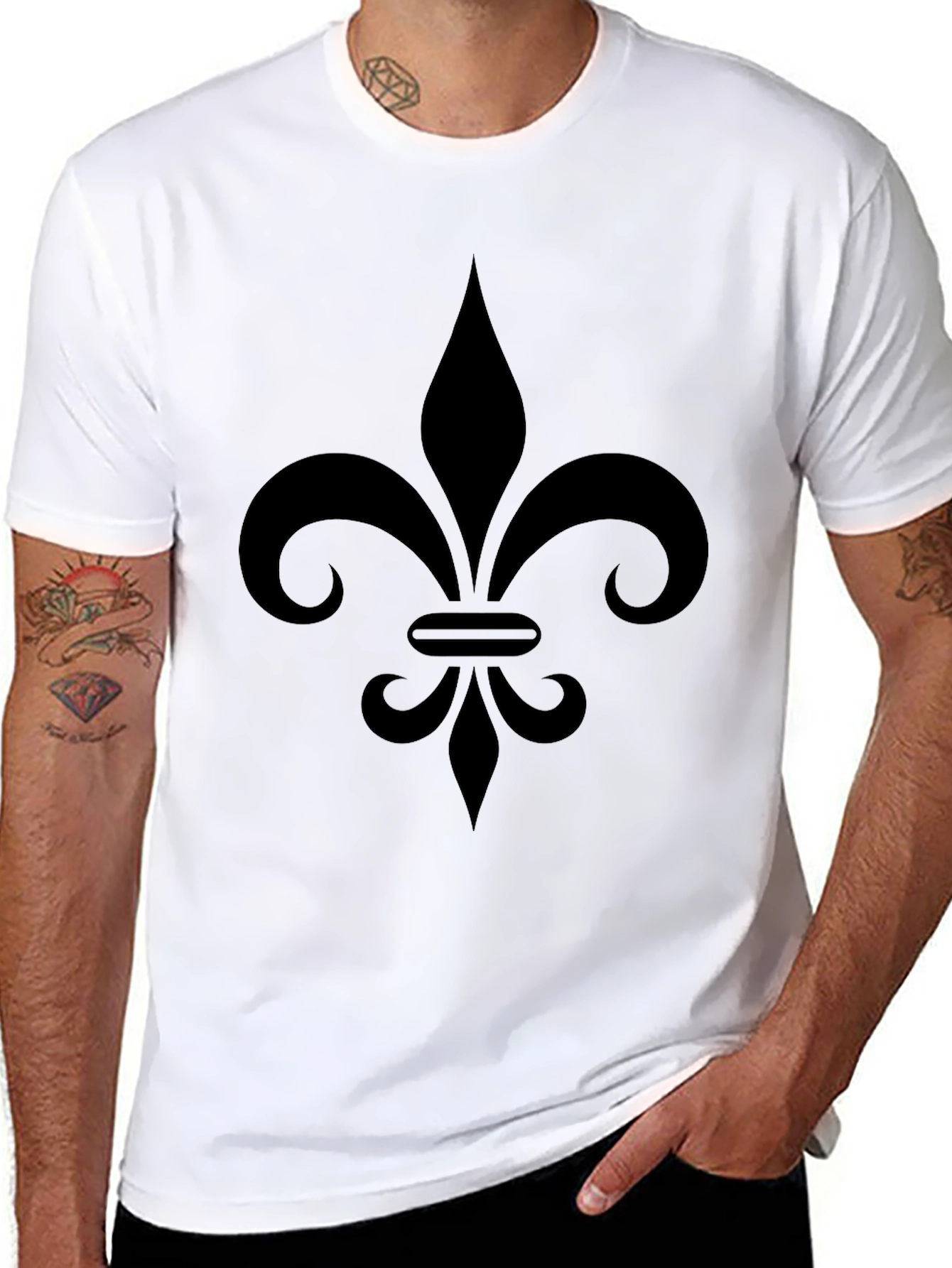 Fleur-de-Lis Graphic T-Shirt - Black