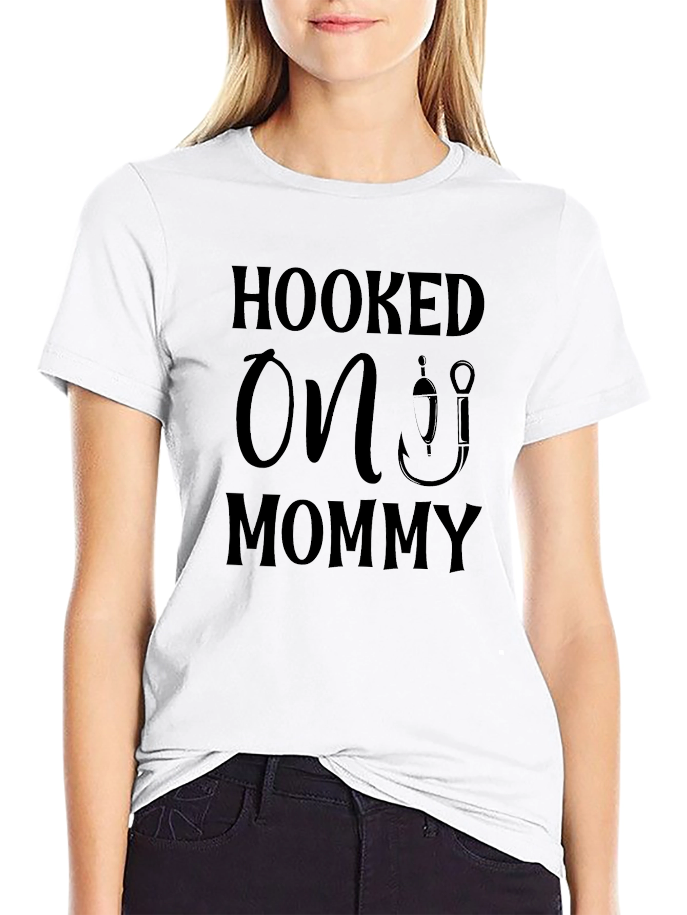 Hooked On Mommy Black T-Shirt