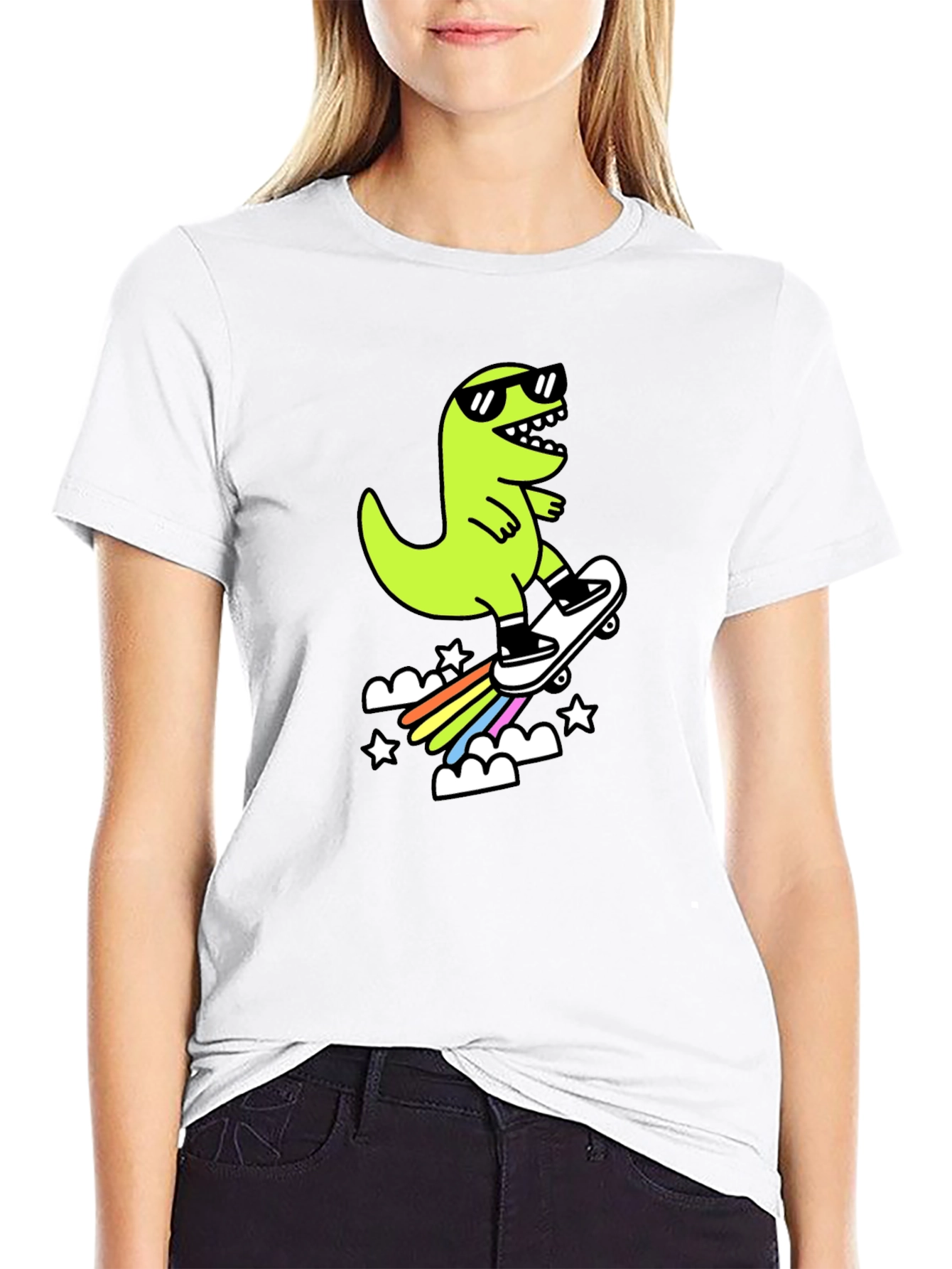 Skateboarding Dino Graphic Tee - Cool & Fun T-Shirt