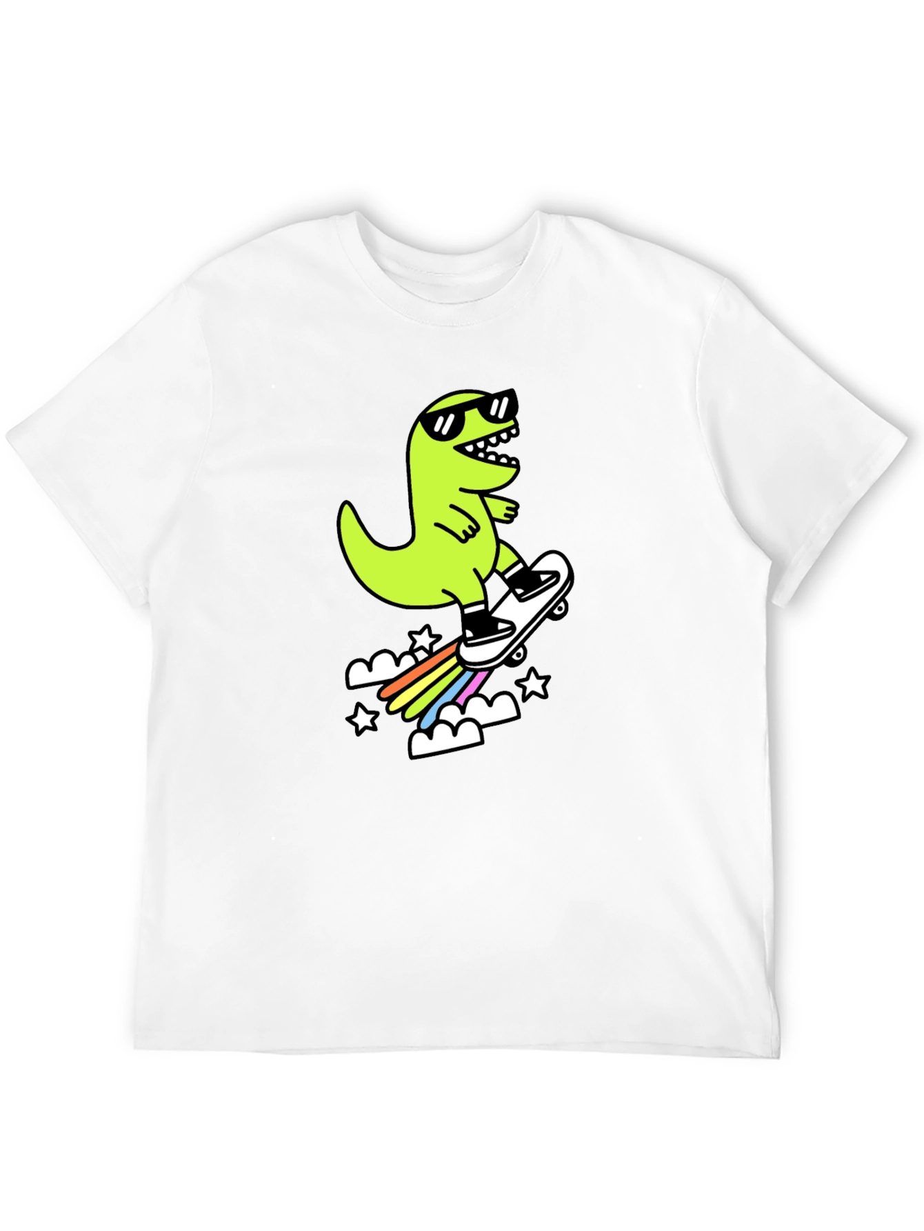 Skateboarding Dino Graphic Tee - Cool & Fun T-Shirt