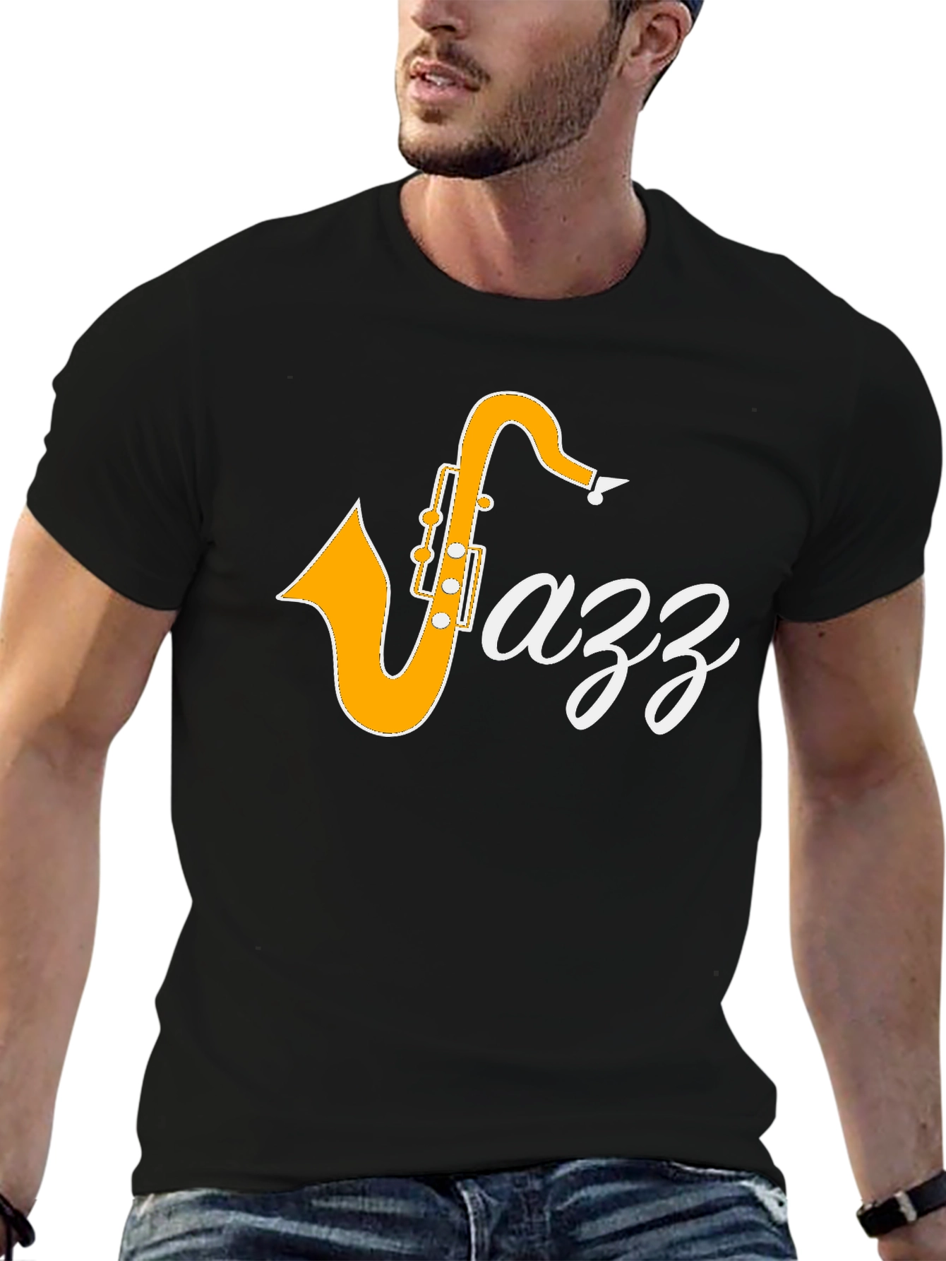 Jazz Saxophone Graphic T-Shirt - Stylish Music Tee