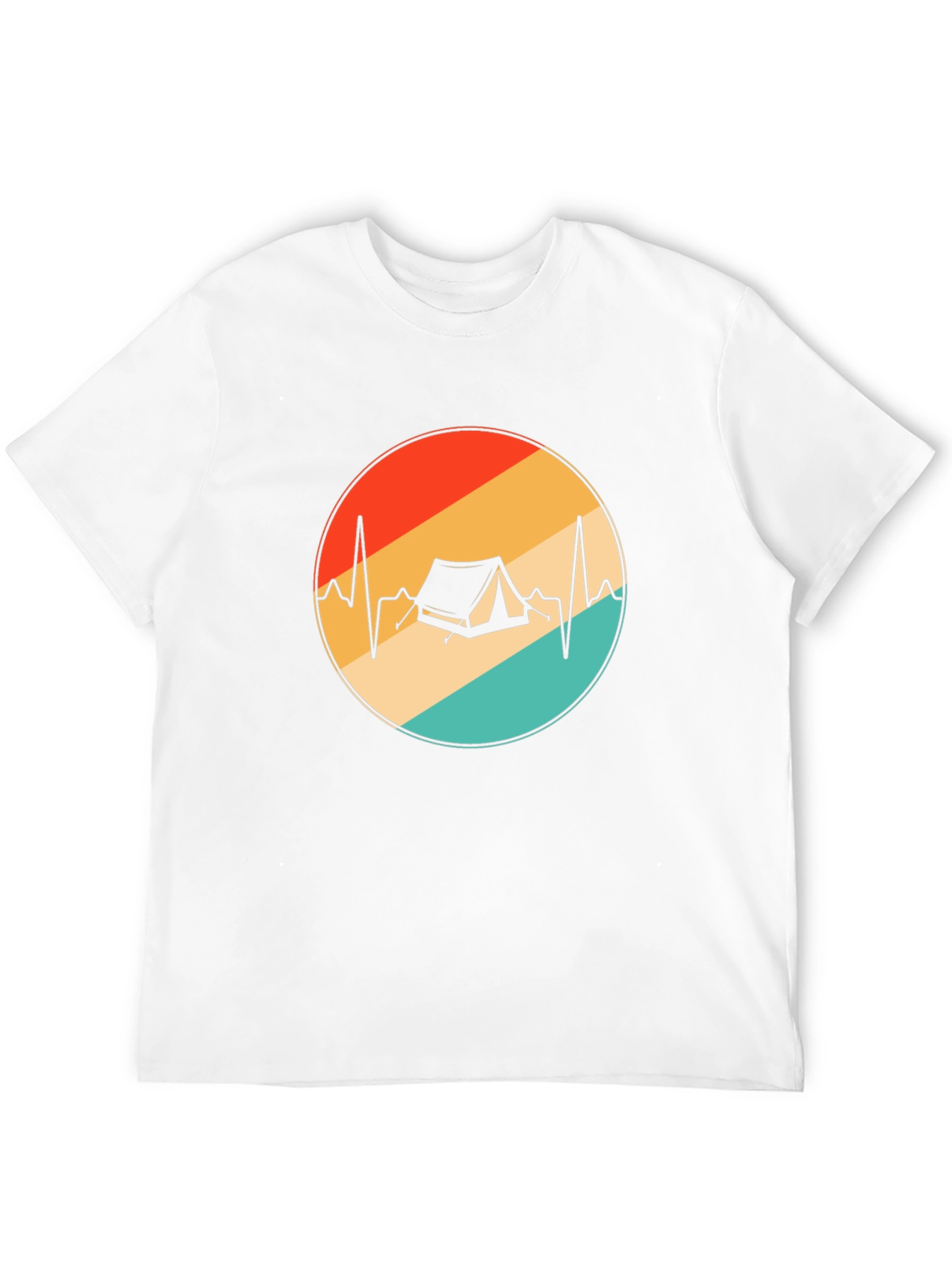Camping Heartbeat Graphic Tee - Black