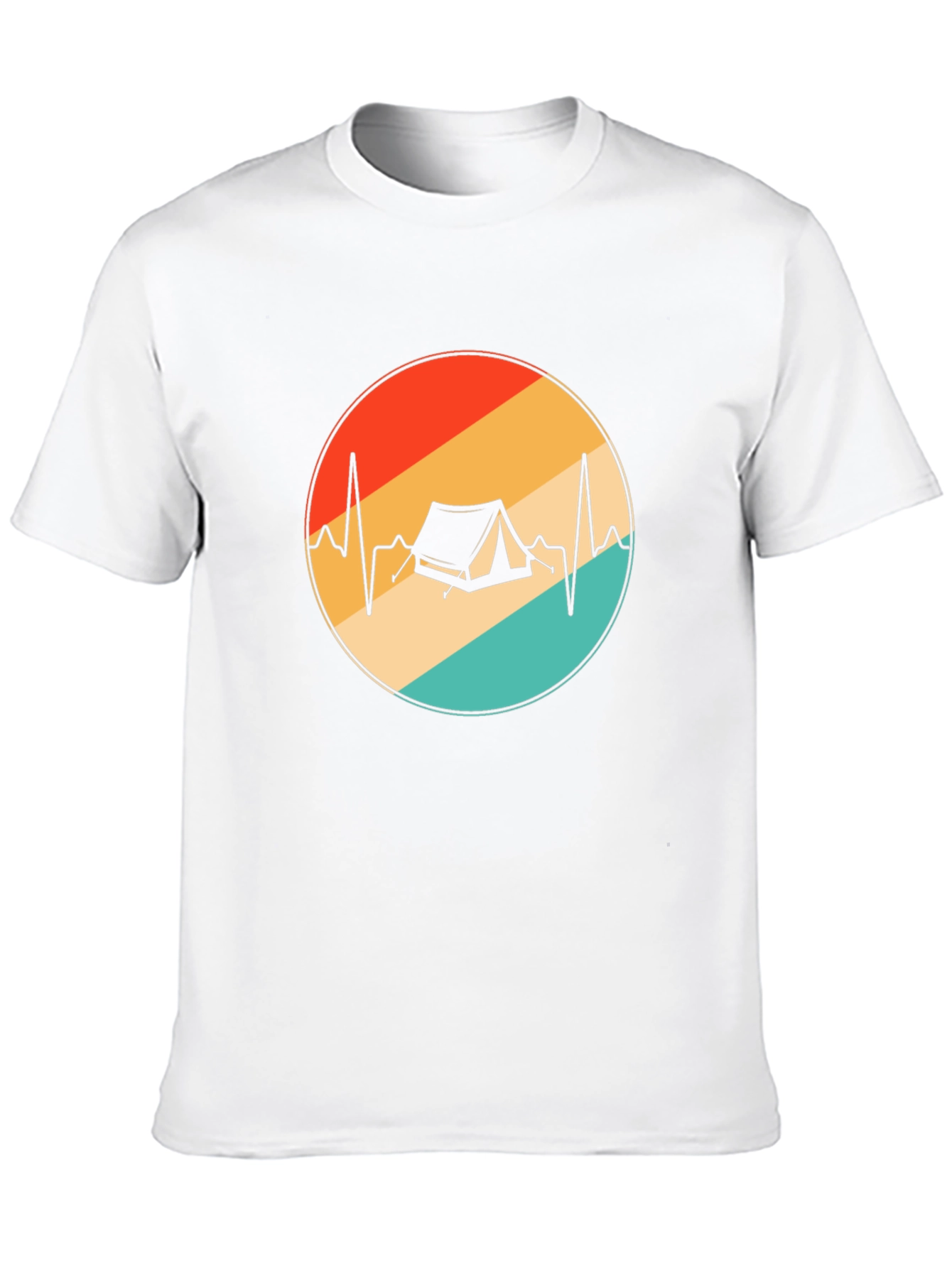Camping Heartbeat Graphic Tee - Black