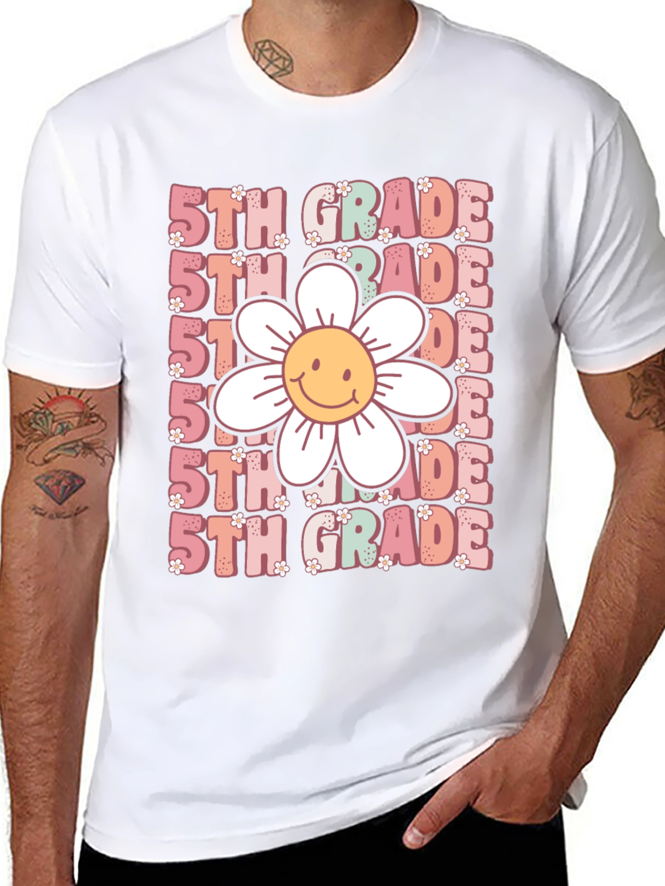 5th Grade Smiley Flower T-Shirt