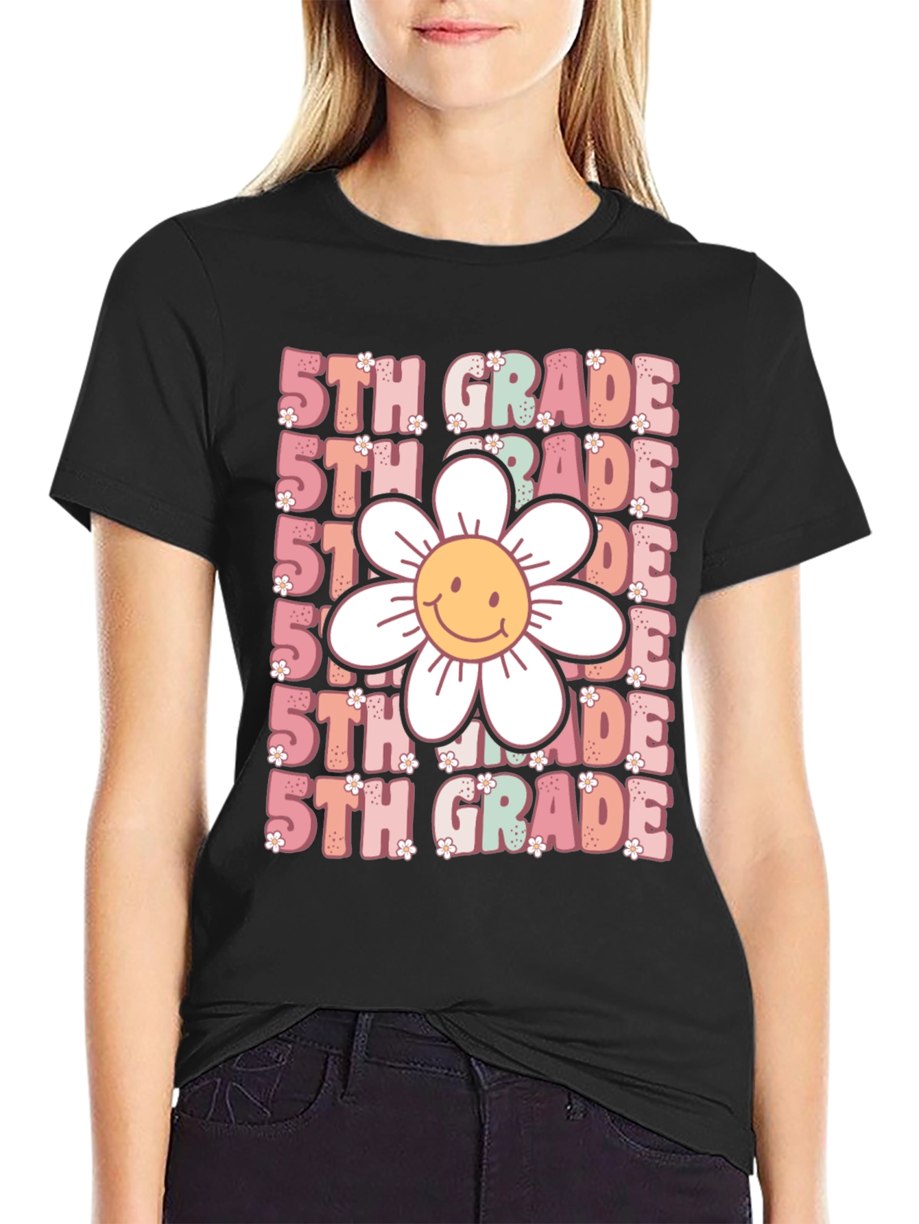 5th Grade Smiley Flower T-Shirt