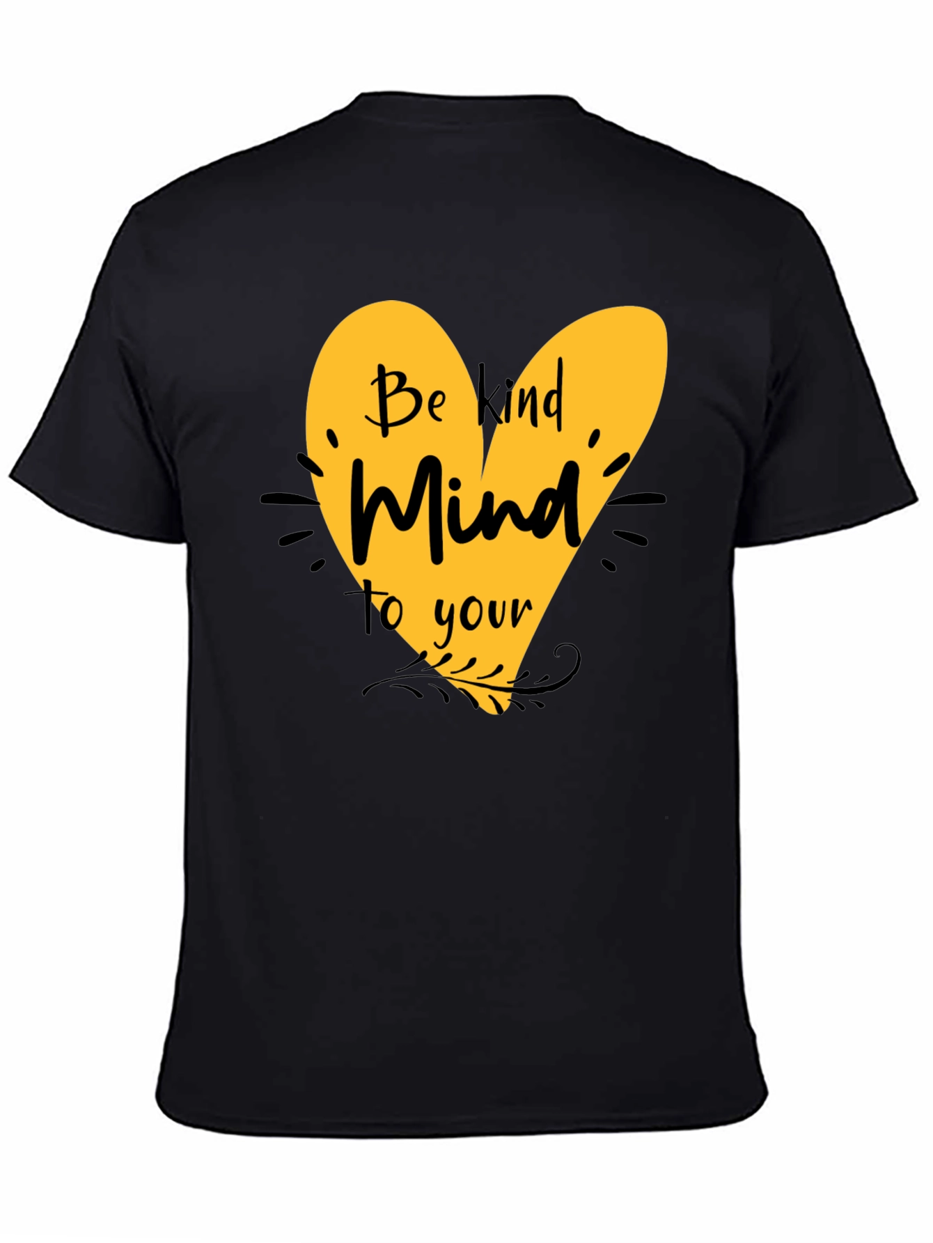 Be Kind Mind T-Shirt - Black Cotton Blend