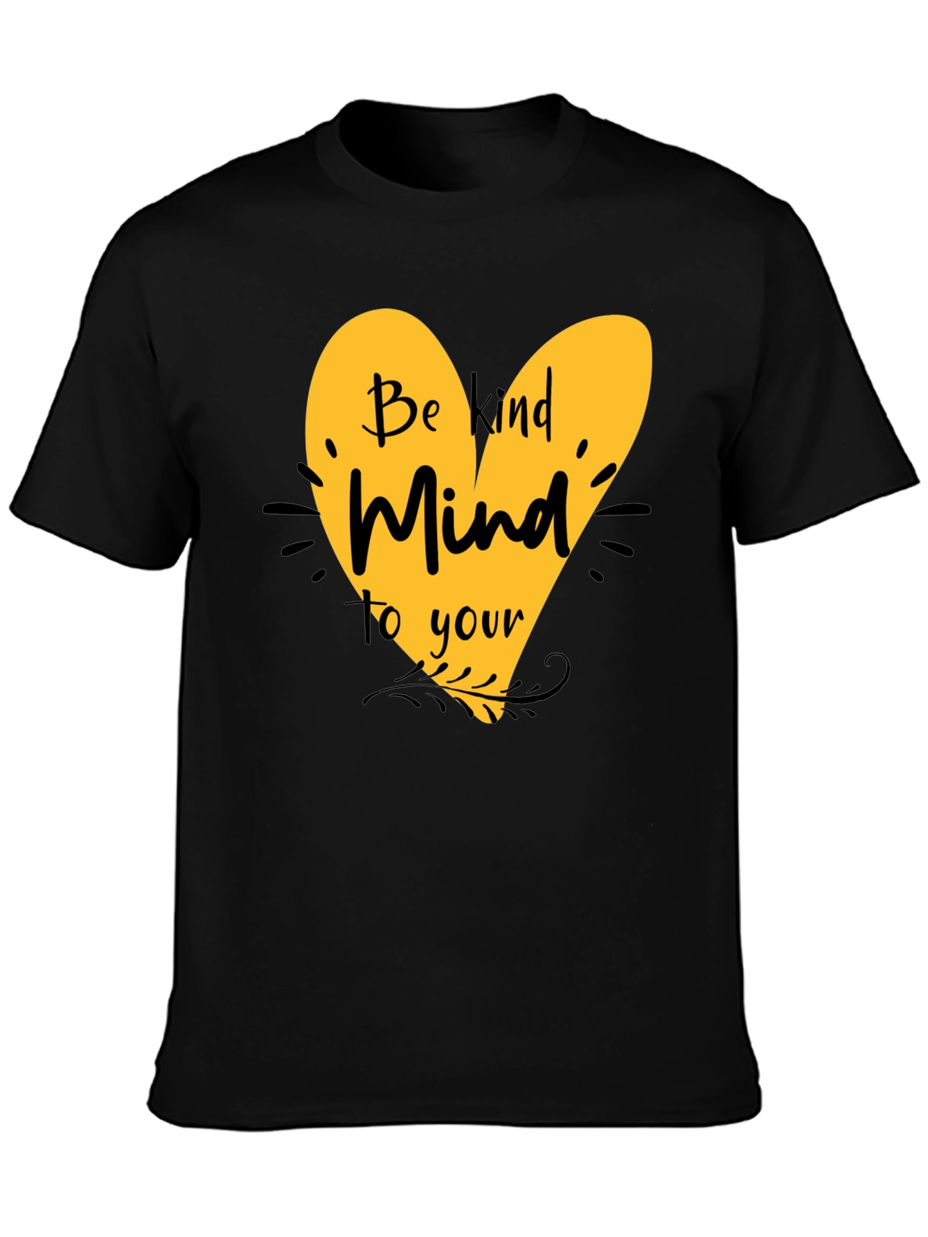 Be Kind Mind T-Shirt - Black Cotton Blend