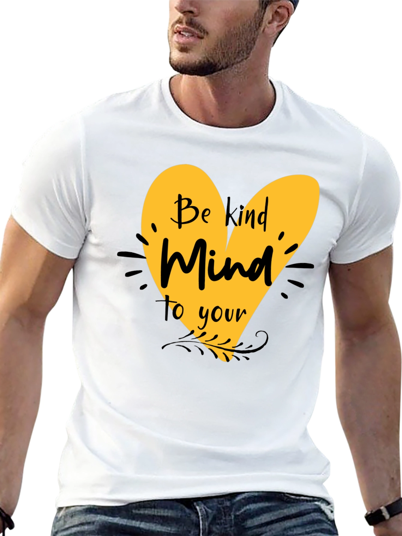 Be Kind Mind T-Shirt - Black Cotton Blend