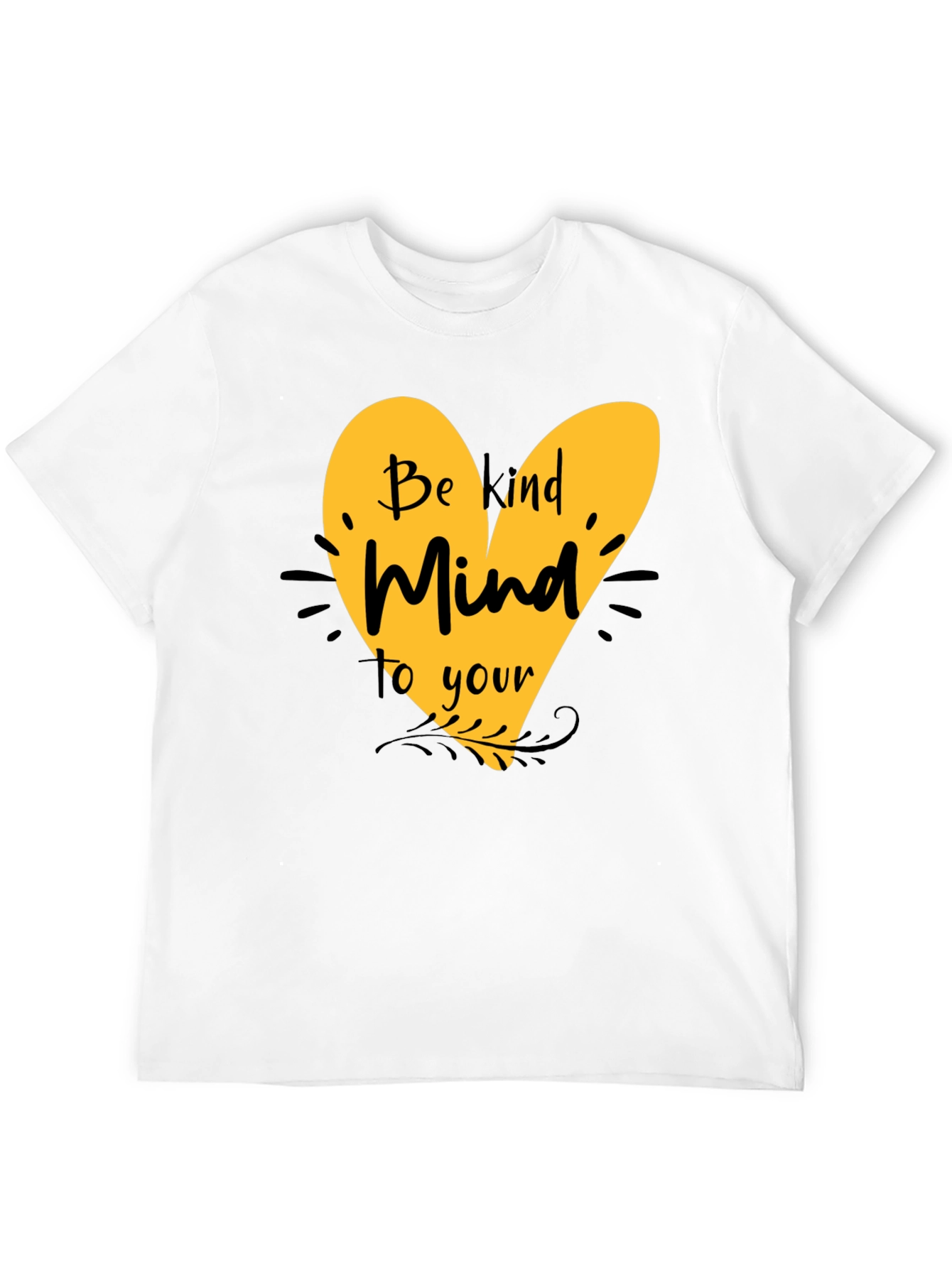 Be Kind Mind T-Shirt - Black Cotton Blend