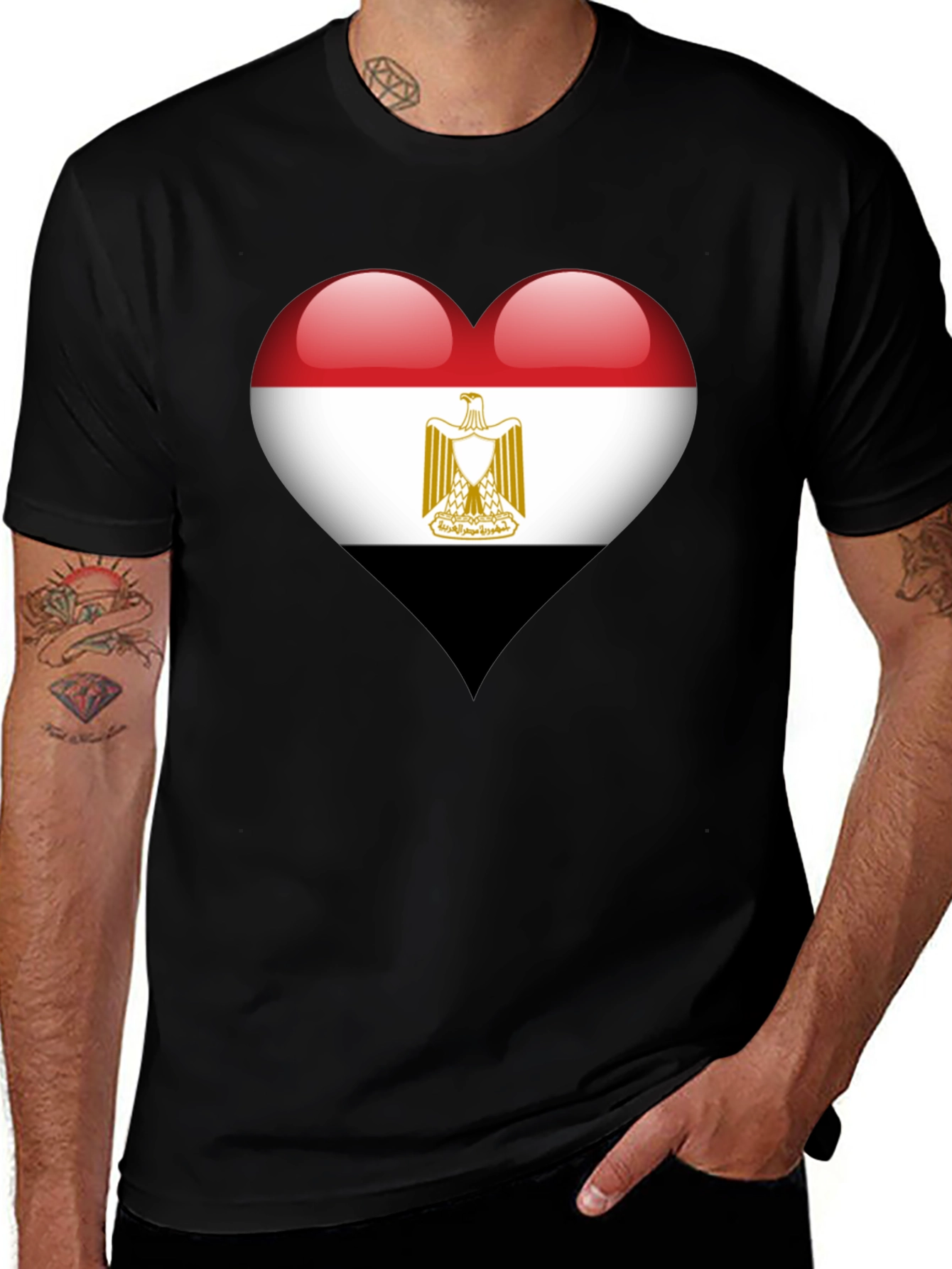 Egypt Flag Heart T-Shirt - Show Your Love!